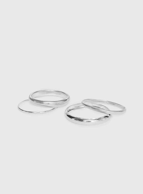 Dapperton Bangle Set Silver Product Image