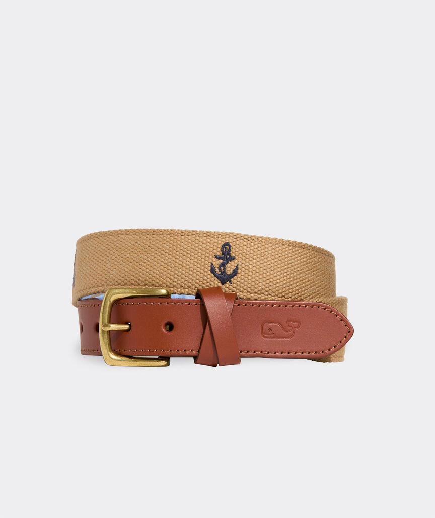 Roped Anchor Embroidered Canvas Club Belt Product Image