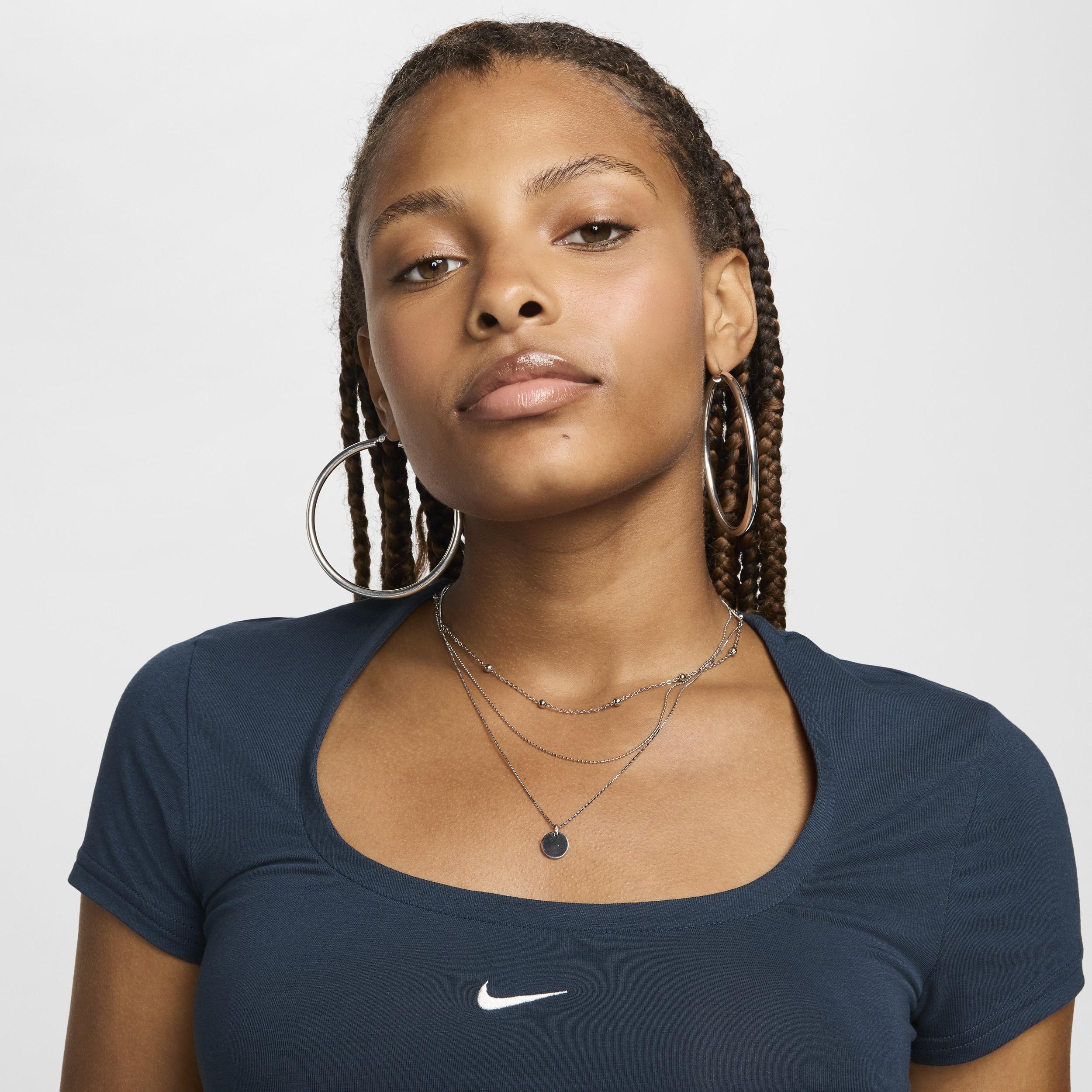 Women's Nike Sportswear Chill Knit Short-Sleeve Square-Neck Top Product Image