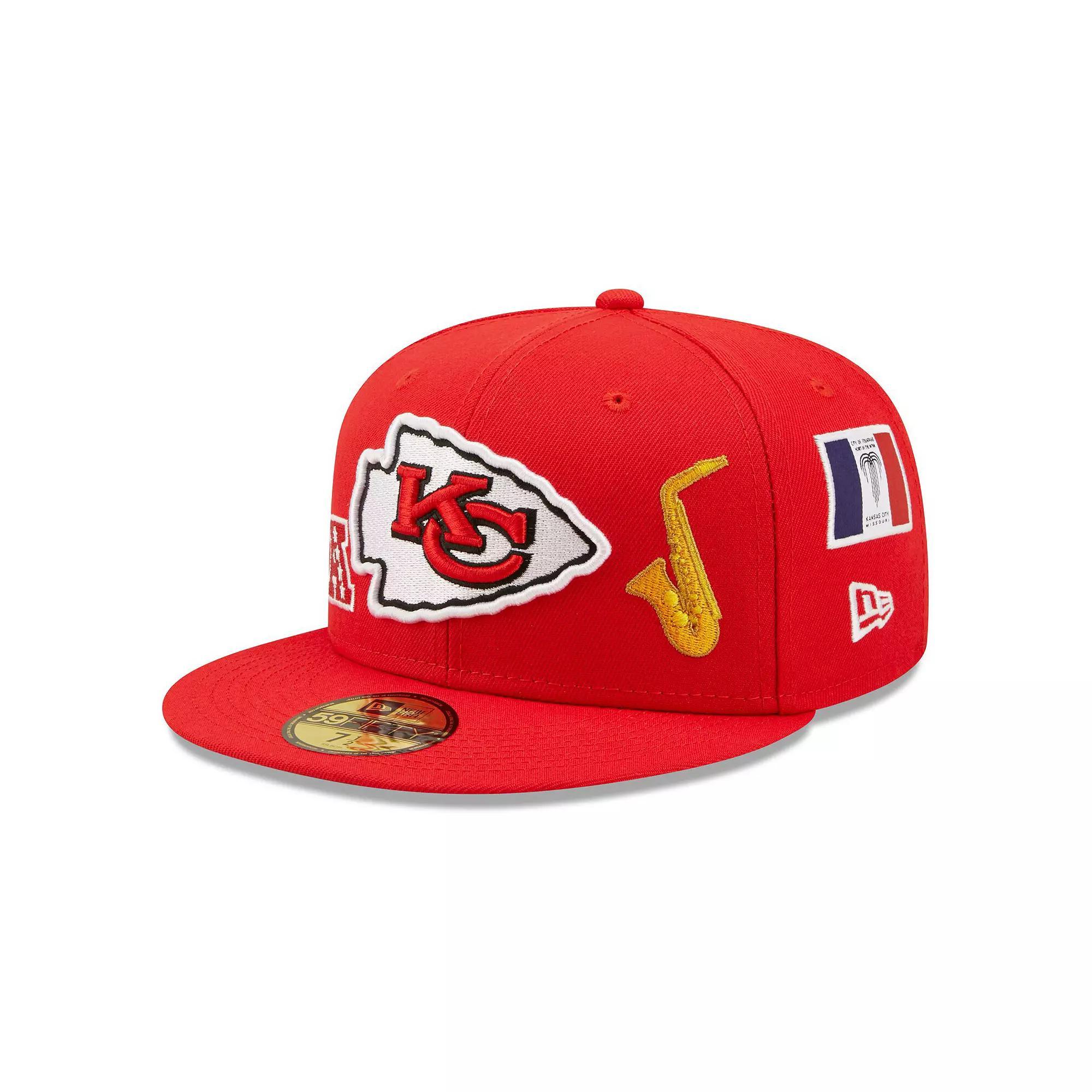 Men's New Era Red Kansas City Chiefs Team Local 59FIFTY Fitted Hat, Size: 7 3/4 Product Image