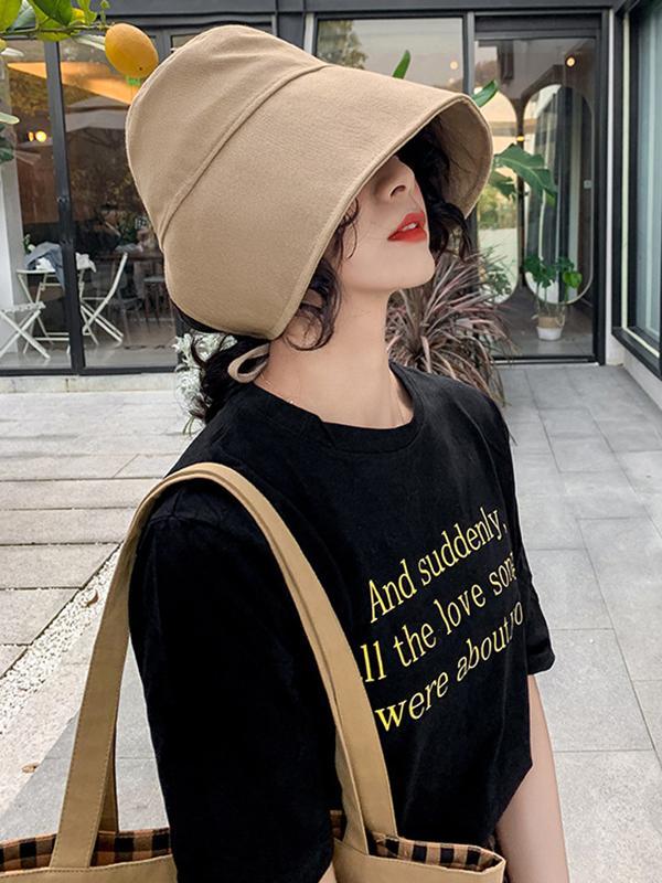 Going Out Solid Color Sun Protection Fisherman Hat Product Image