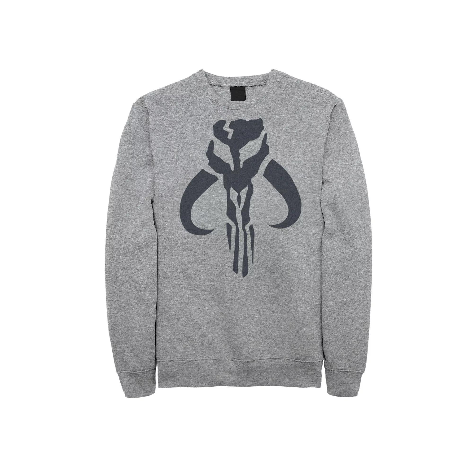 Big & Tall The Mandalorian Mythosaur Skull Logo Fleece Sweatshirt, Men's, Size: XL Tall, Athletic Grey Product Image