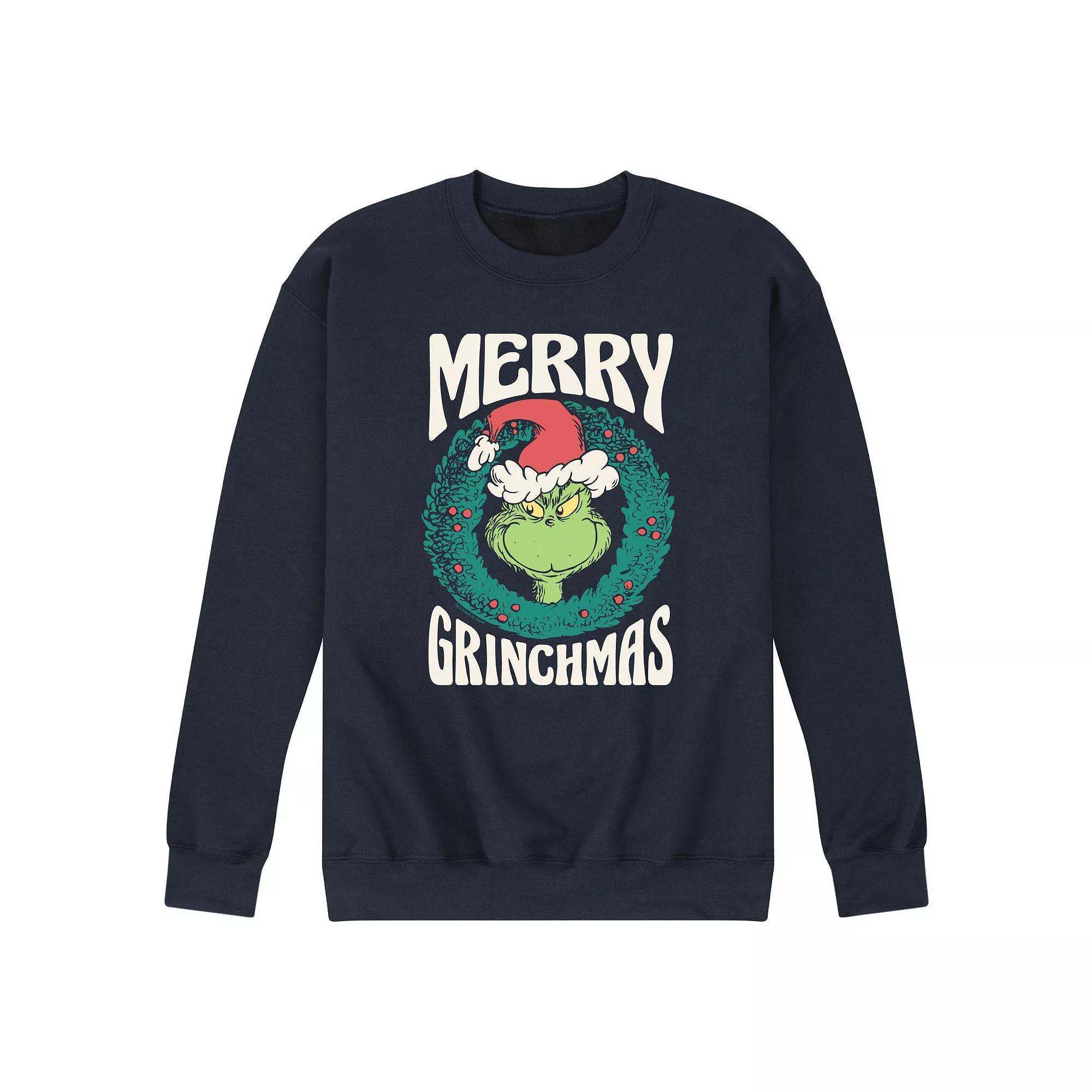 Men's Dr. Seuss The Grinch Merry Christmas Fleece Sweatshirt,  Product Image