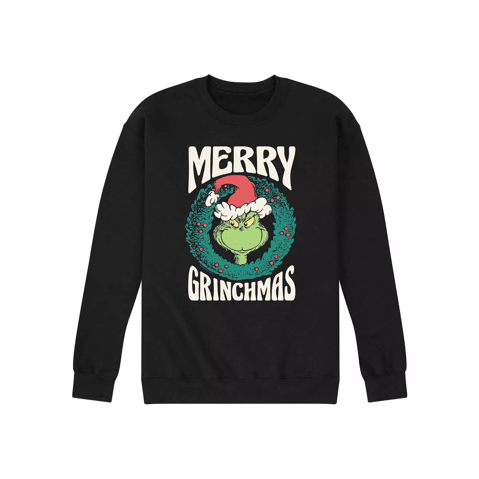 Men's Dr. Seuss The Grinch Merry Christmas Fleece Sweatshirt,  Product Image