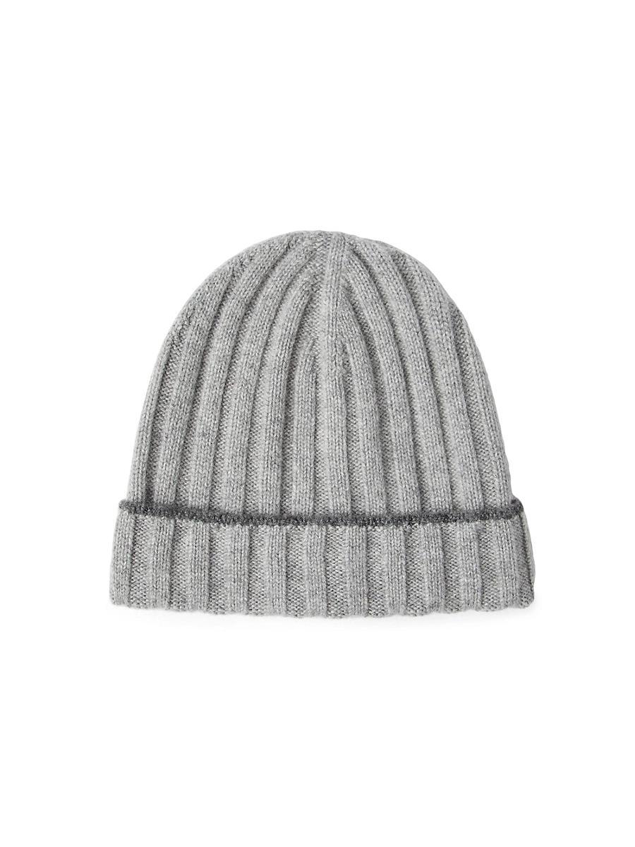 Mens Cashmere Rib Knit Beanie Product Image