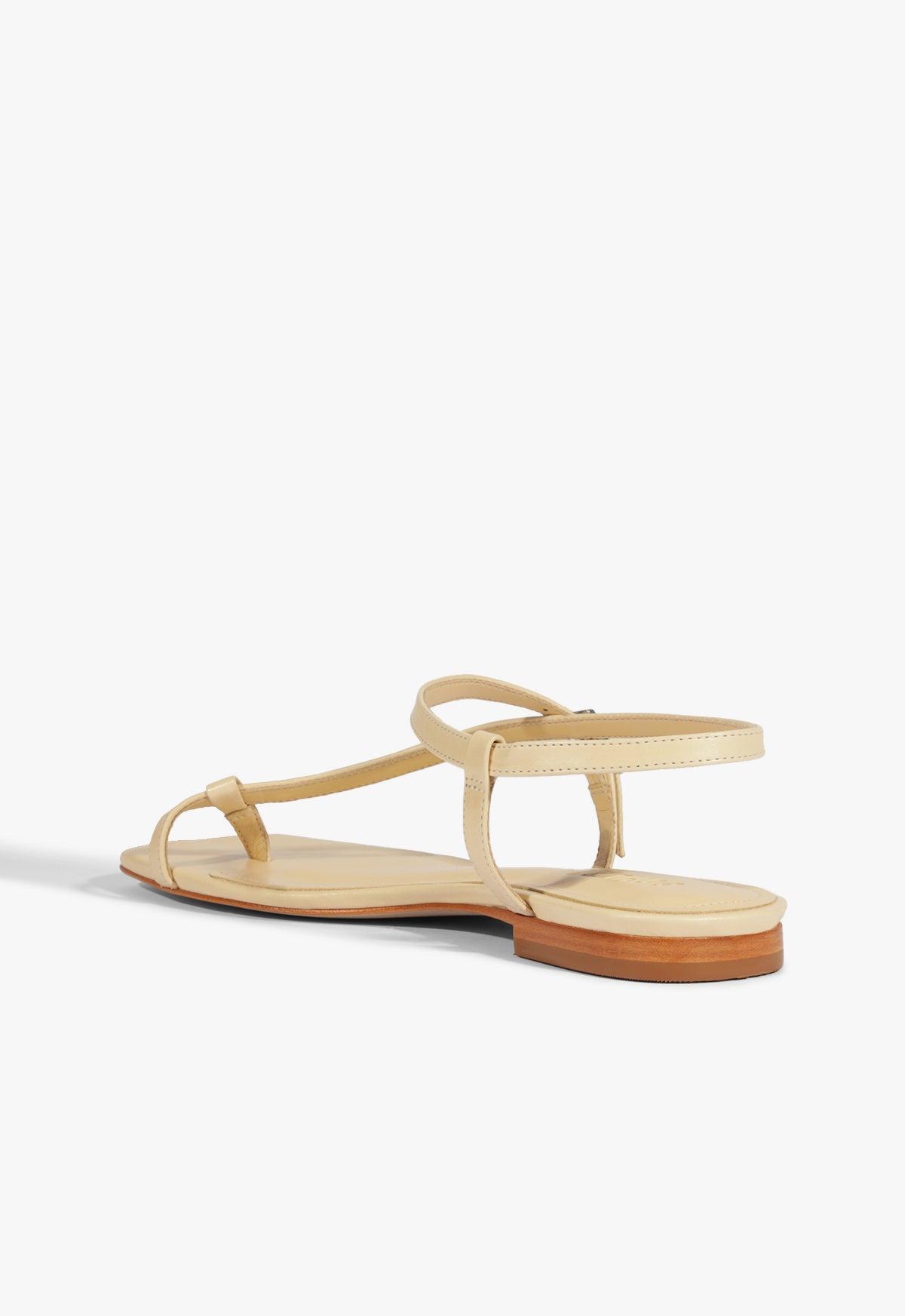 Lisa Beige Suede Flat Sandal Product Image