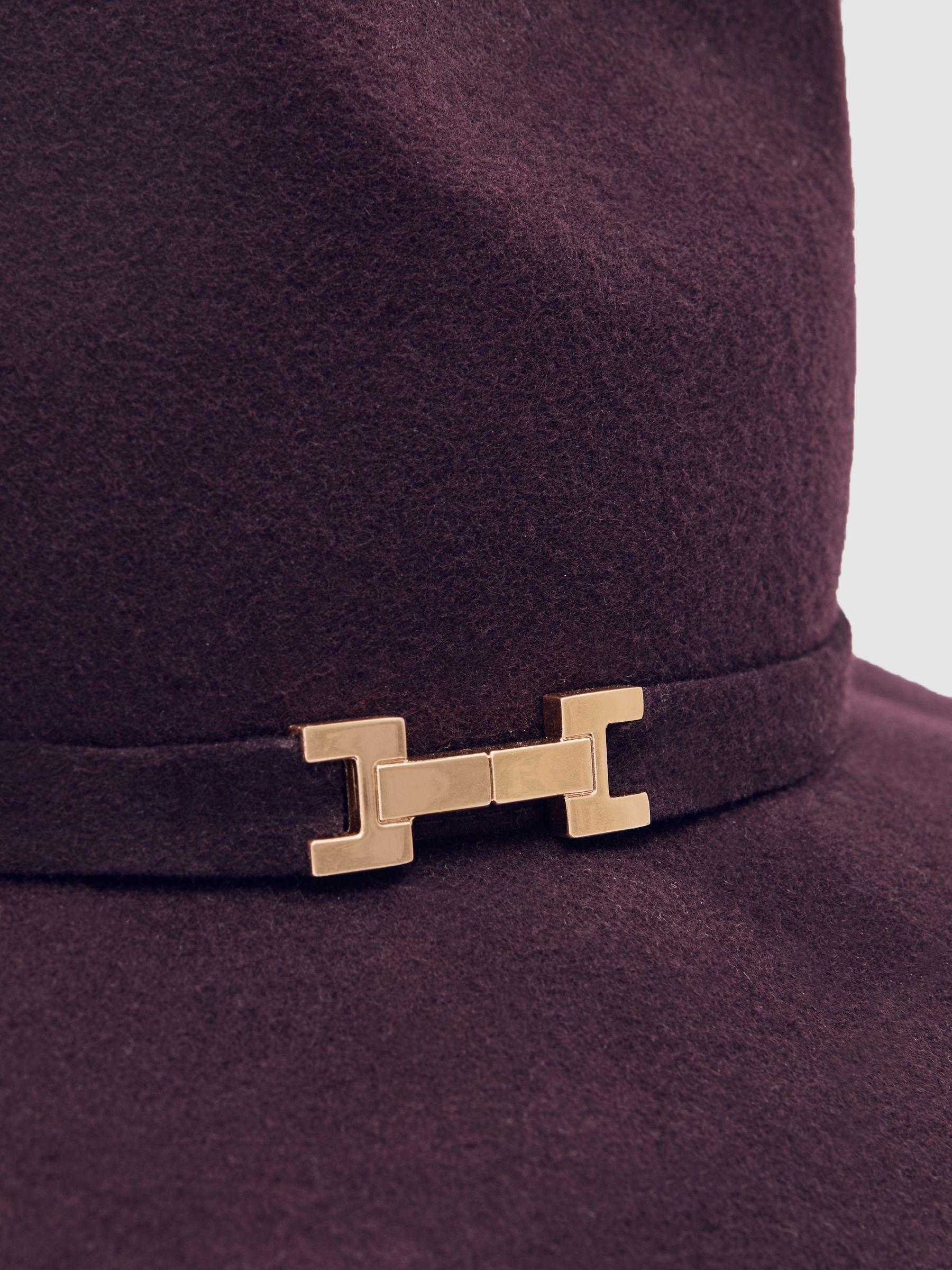 Wool Fedora Hat in Burgundy Product Image