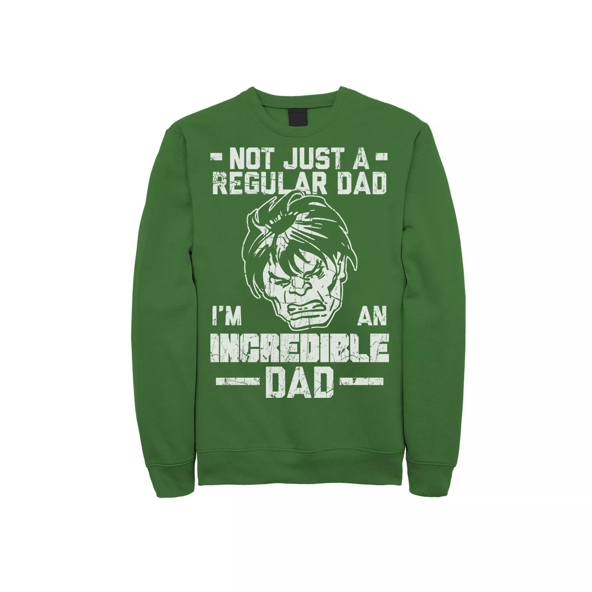 Men's Marvel Hulk Father's Day Not Regular Dad Sweatshirt, Size: XL, Kelly Product Image