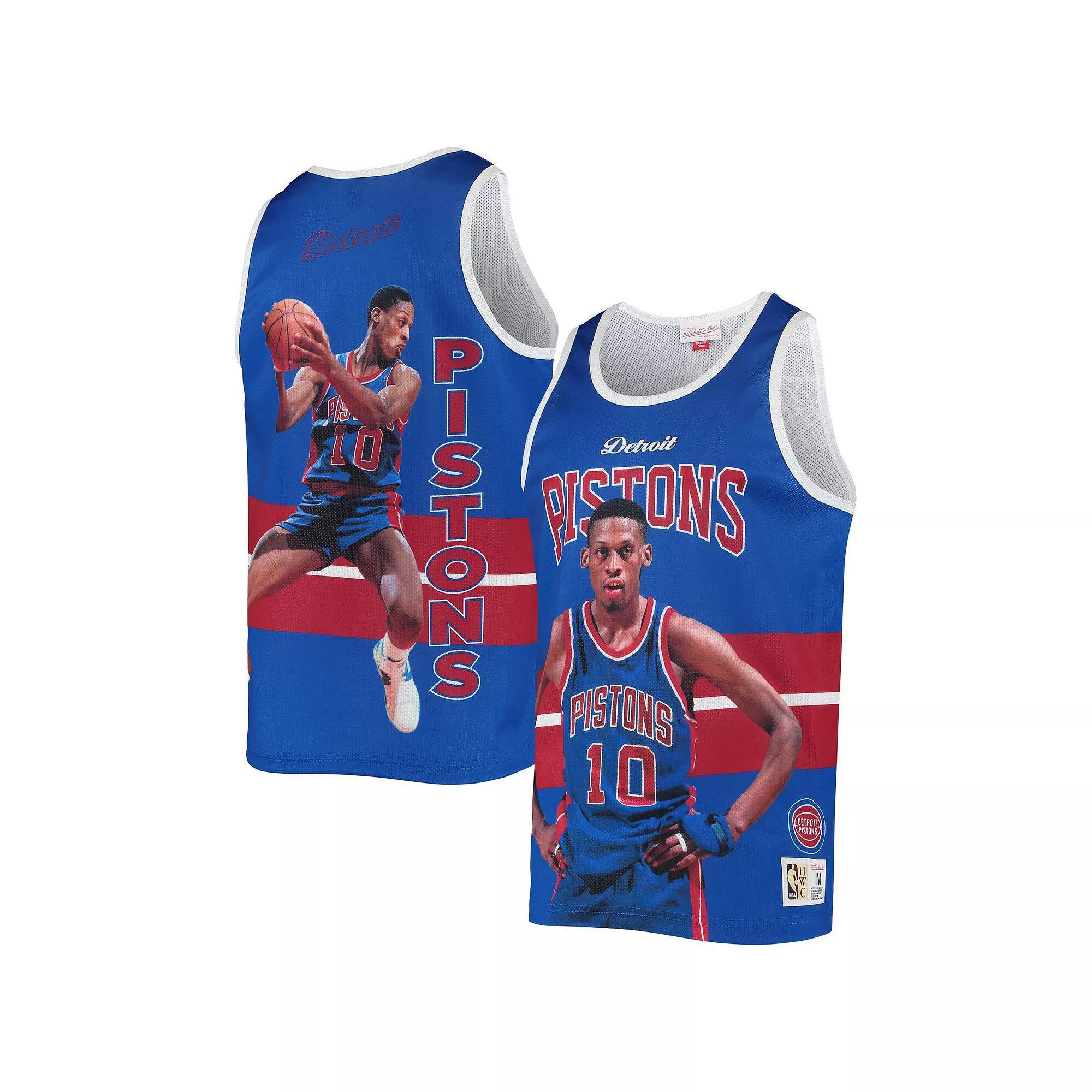 Men's Mitchell & Ness Dennis Rodman Blue Detroit Pistons Hardwood Classics Player Tank Top, Size: Large, Pis Blue Product Image