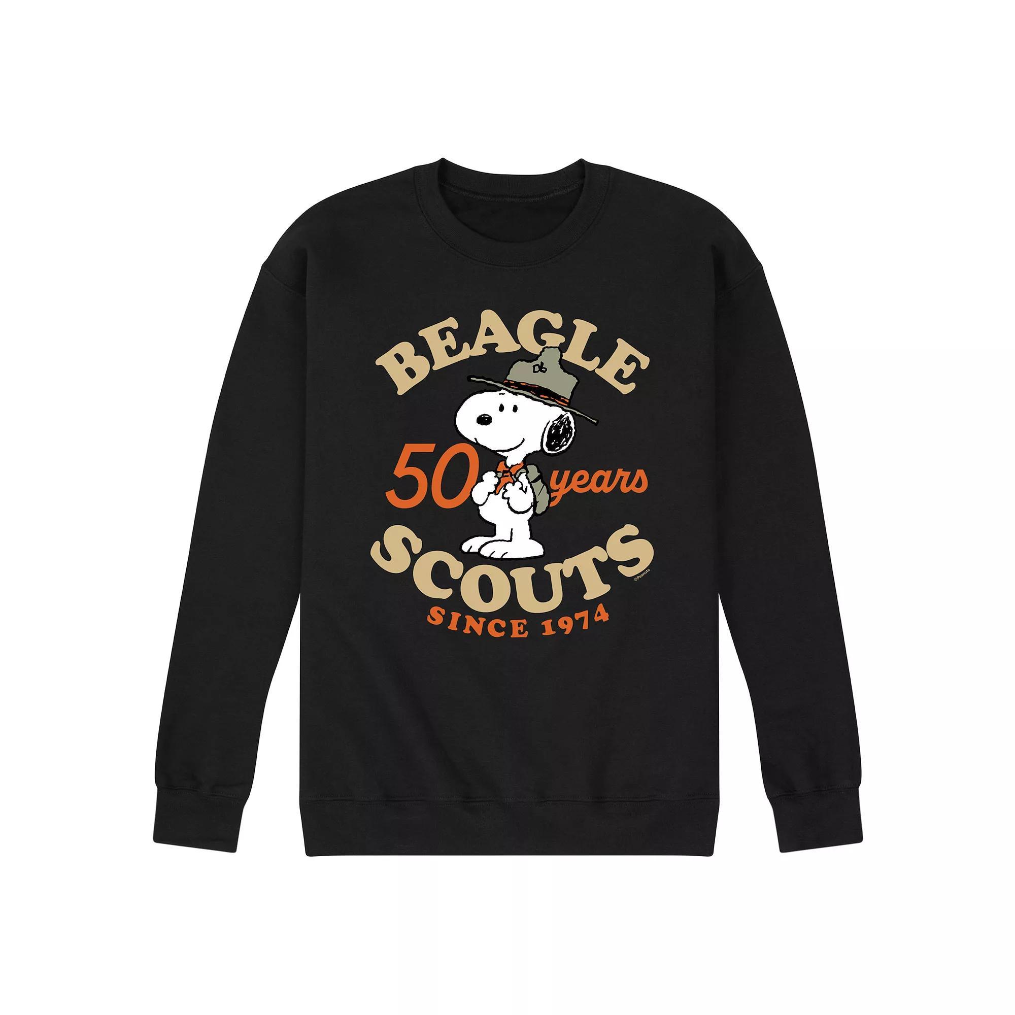 Men's Peanuts Beagle Scout 50 Year Badge Fleece Sweatshirt,  Product Image
