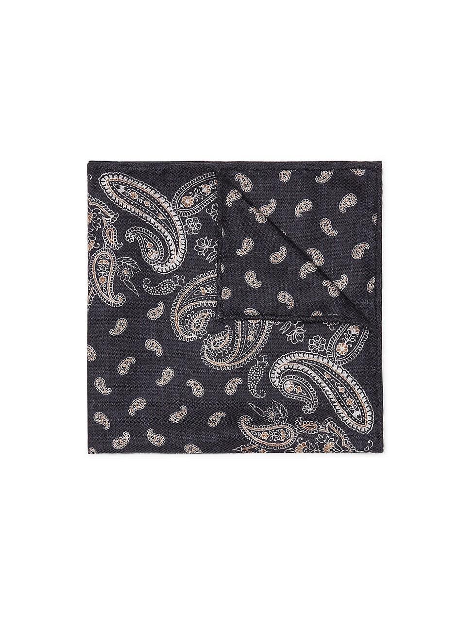 Mens Silk Paisley Pocket Square Product Image