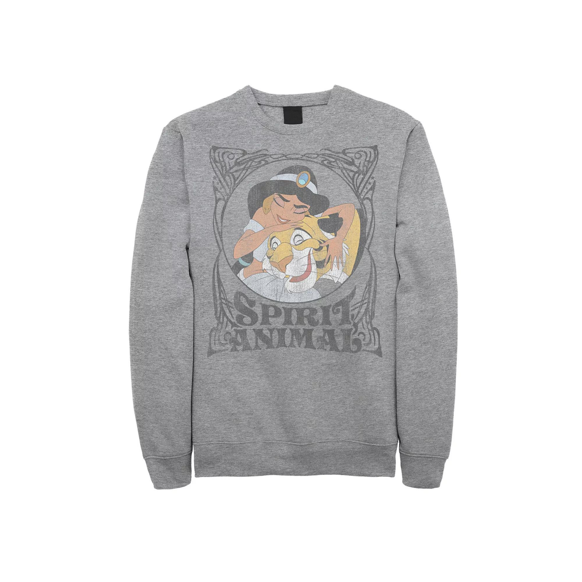 Disney's Aladdin Jasmine Men's Spirit Animal Sweatshirt, Size: XXL, Athletic Grey Product Image