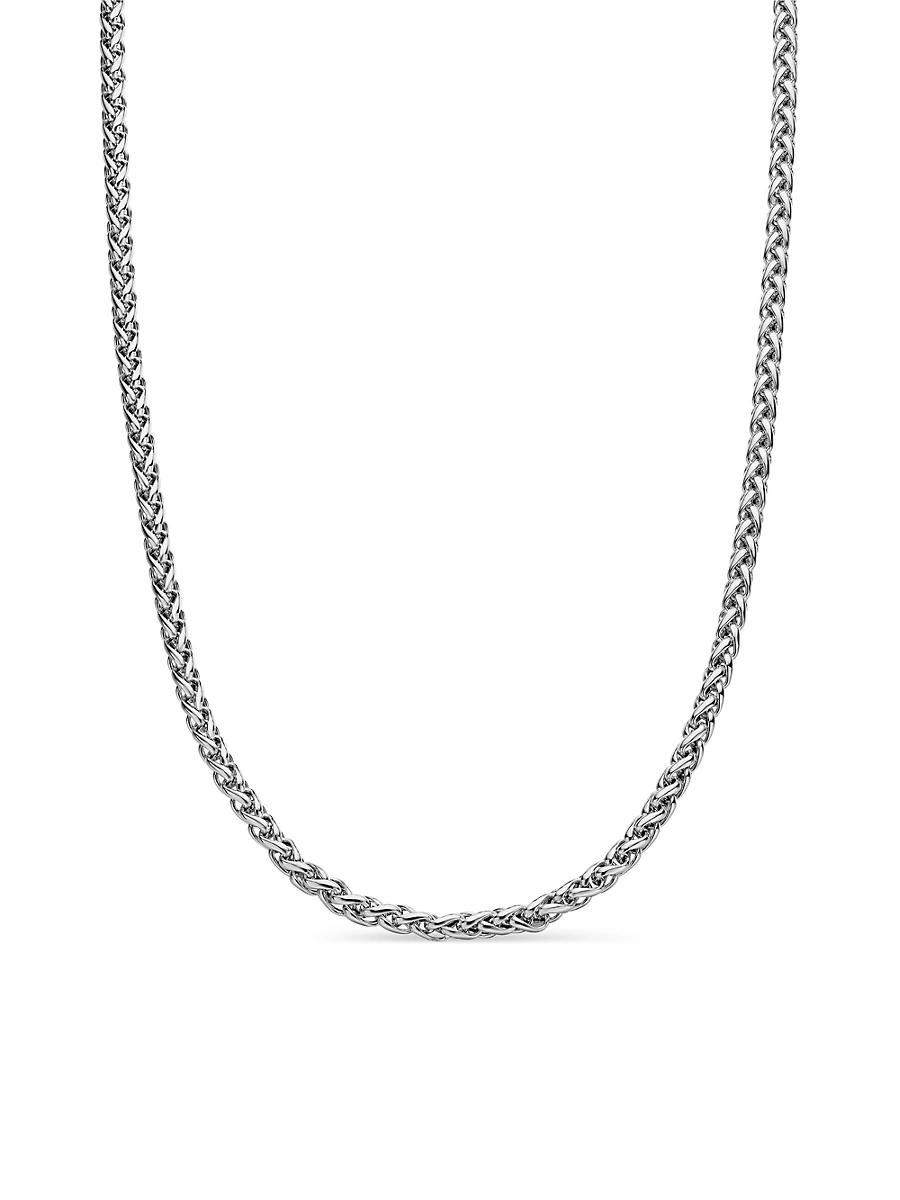 Mens Wheat Chain Necklace in Sterling Silver Product Image