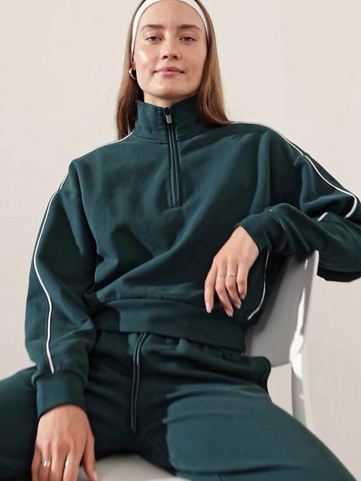 Forever Fleece 1/2 Zip High Hip Piping Sweatshirt Product Image