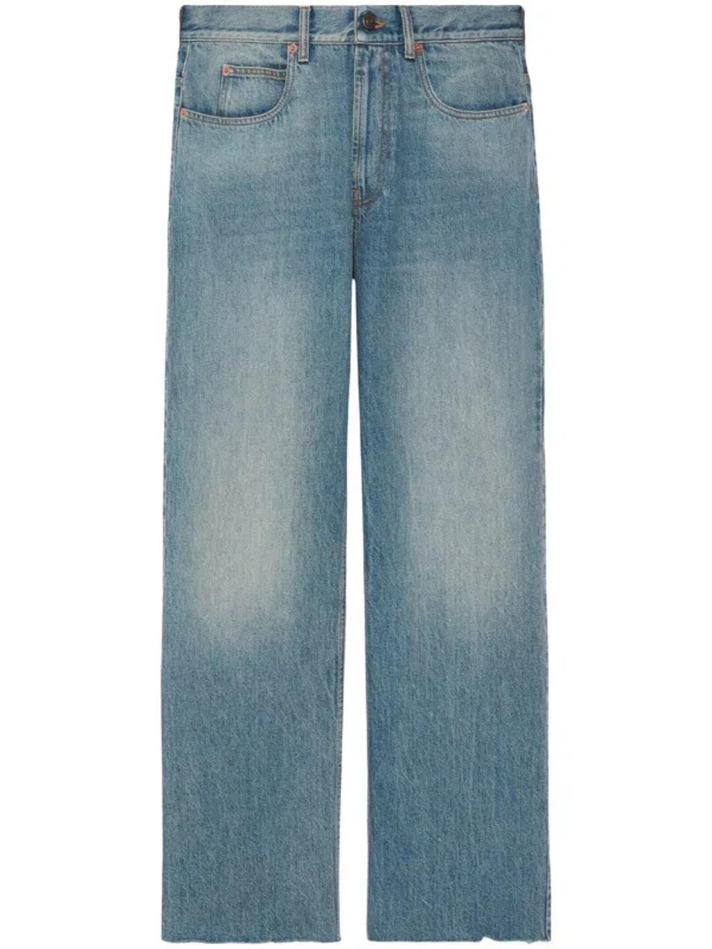 GUCCI Baggy Stonewashed Denim Pant In Lightblue Product Image