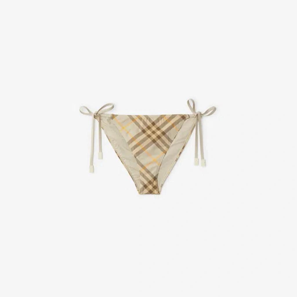 BURBERRY Check Bikini Briefs In Wheat Product Image