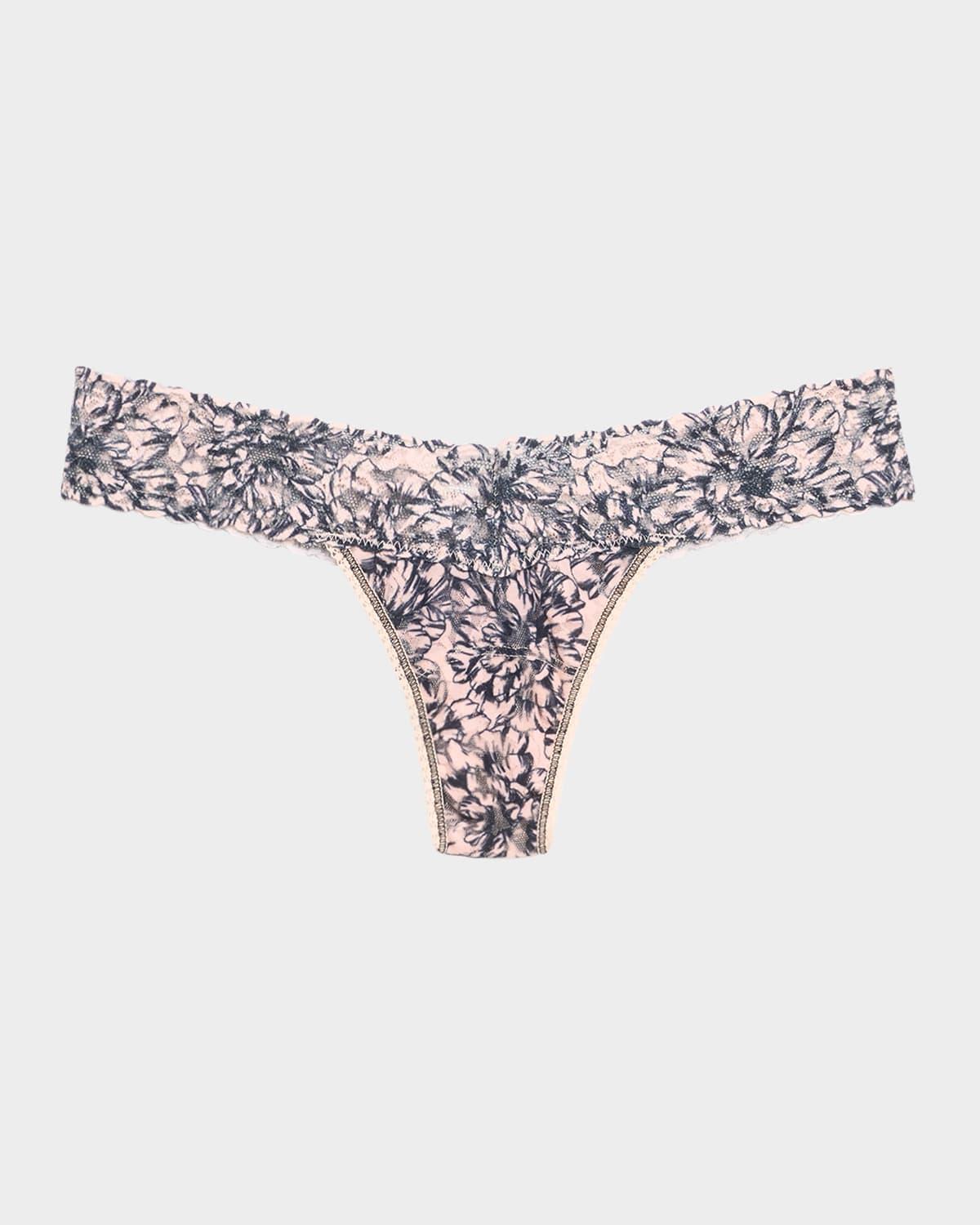 Signature Lace Low Rise Printed Thong Product Image