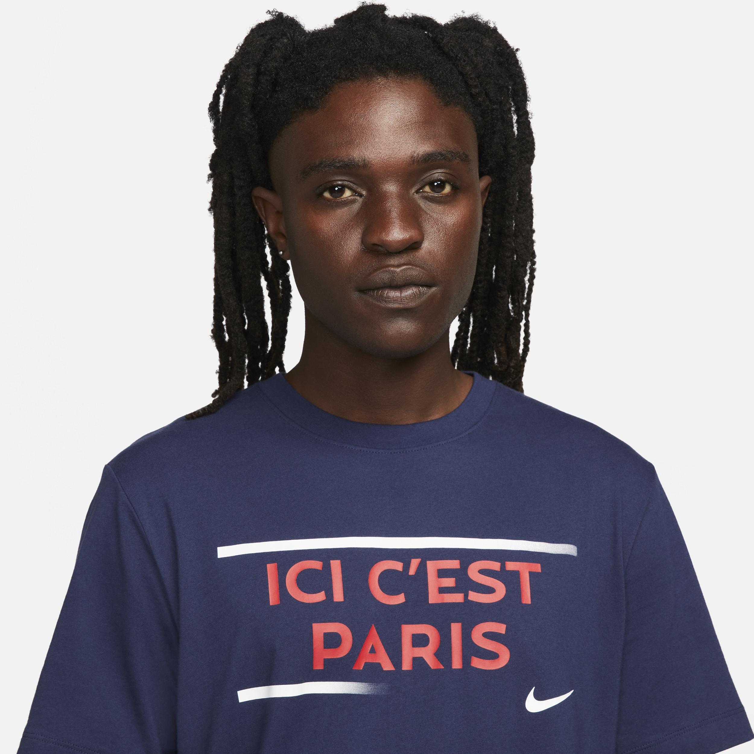 Men's Nike Navy Paris Saint-Germain Verbiage T-Shirt, Size: Small, Psg Blue Product Image