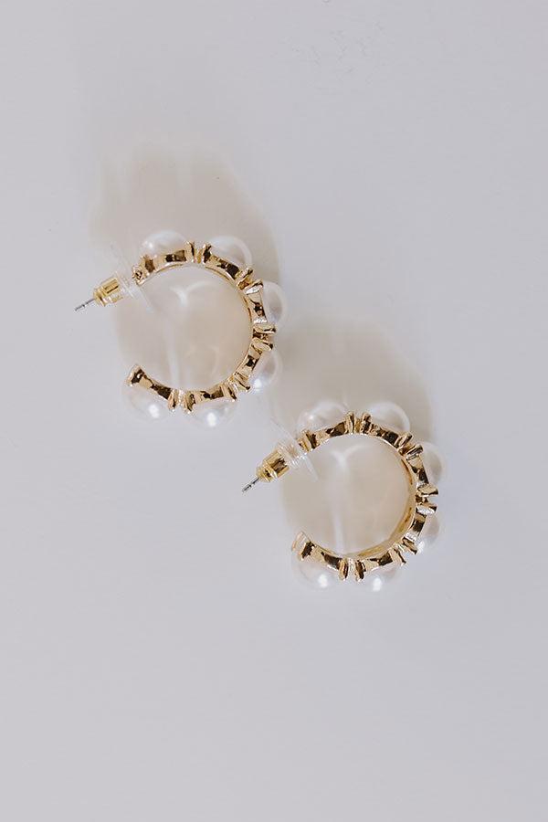 Sweet Pearl Hoop Earrings Product Image