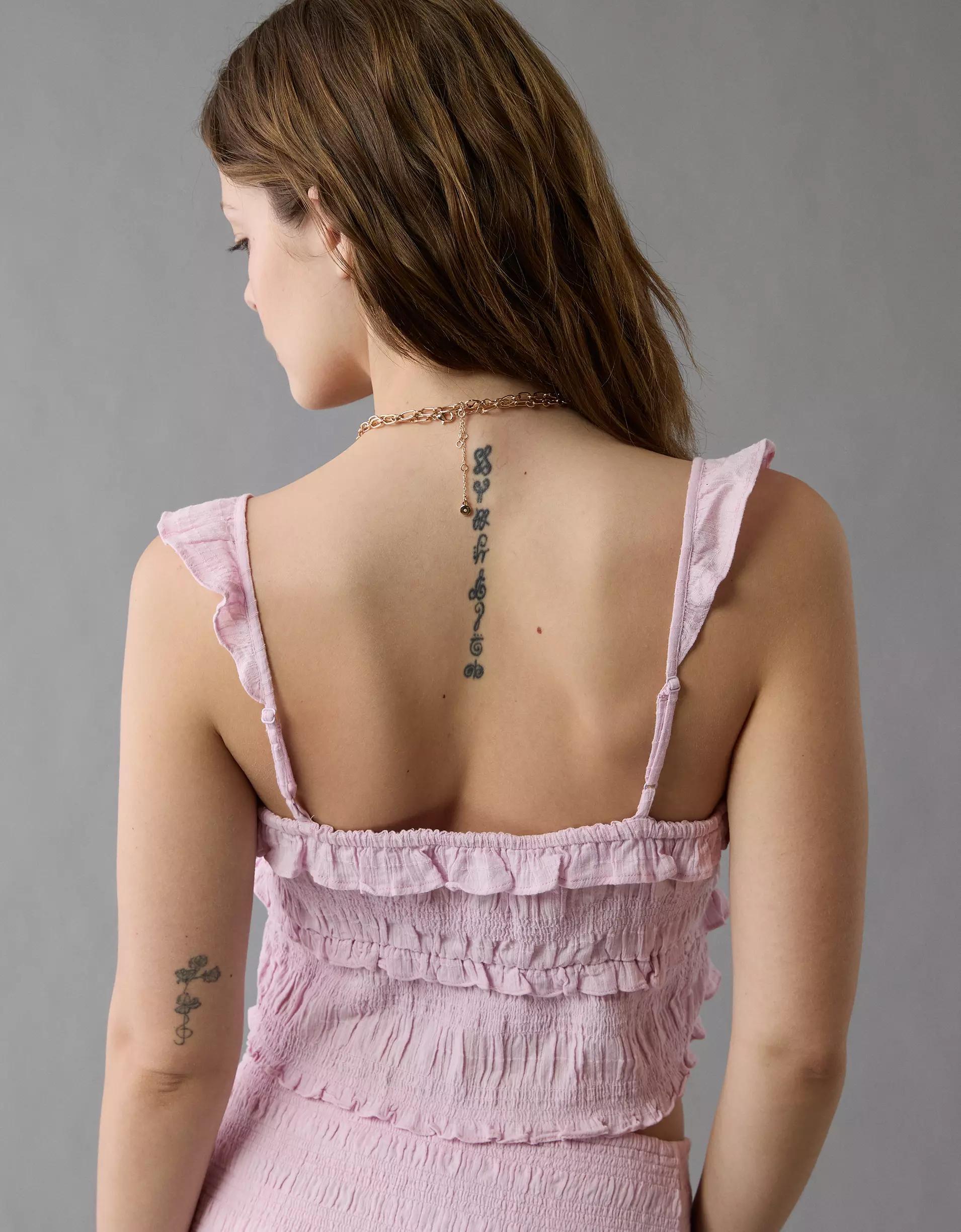 AE Smocked Ruffle Tank Top Product Image