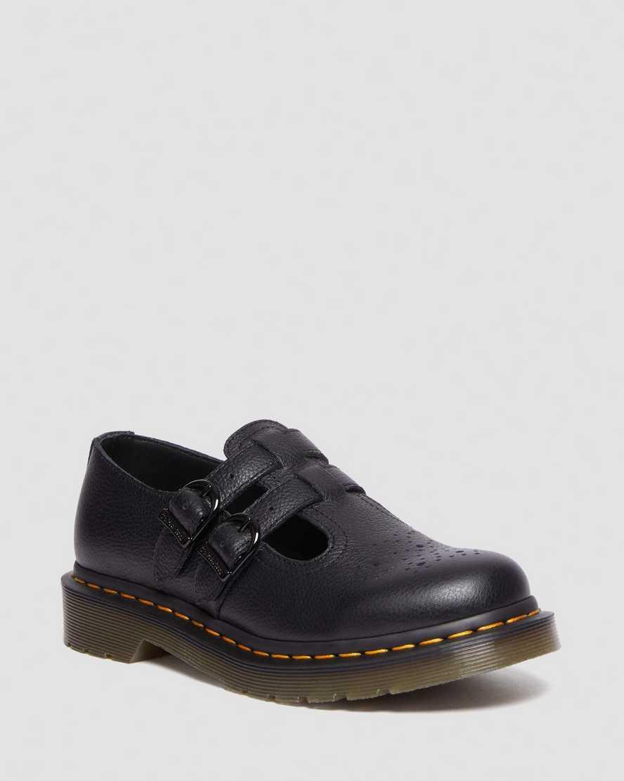 DR. MARTENS' 8065 Virginia Leather Mary Jane Shoes In Black Virginia Product Image