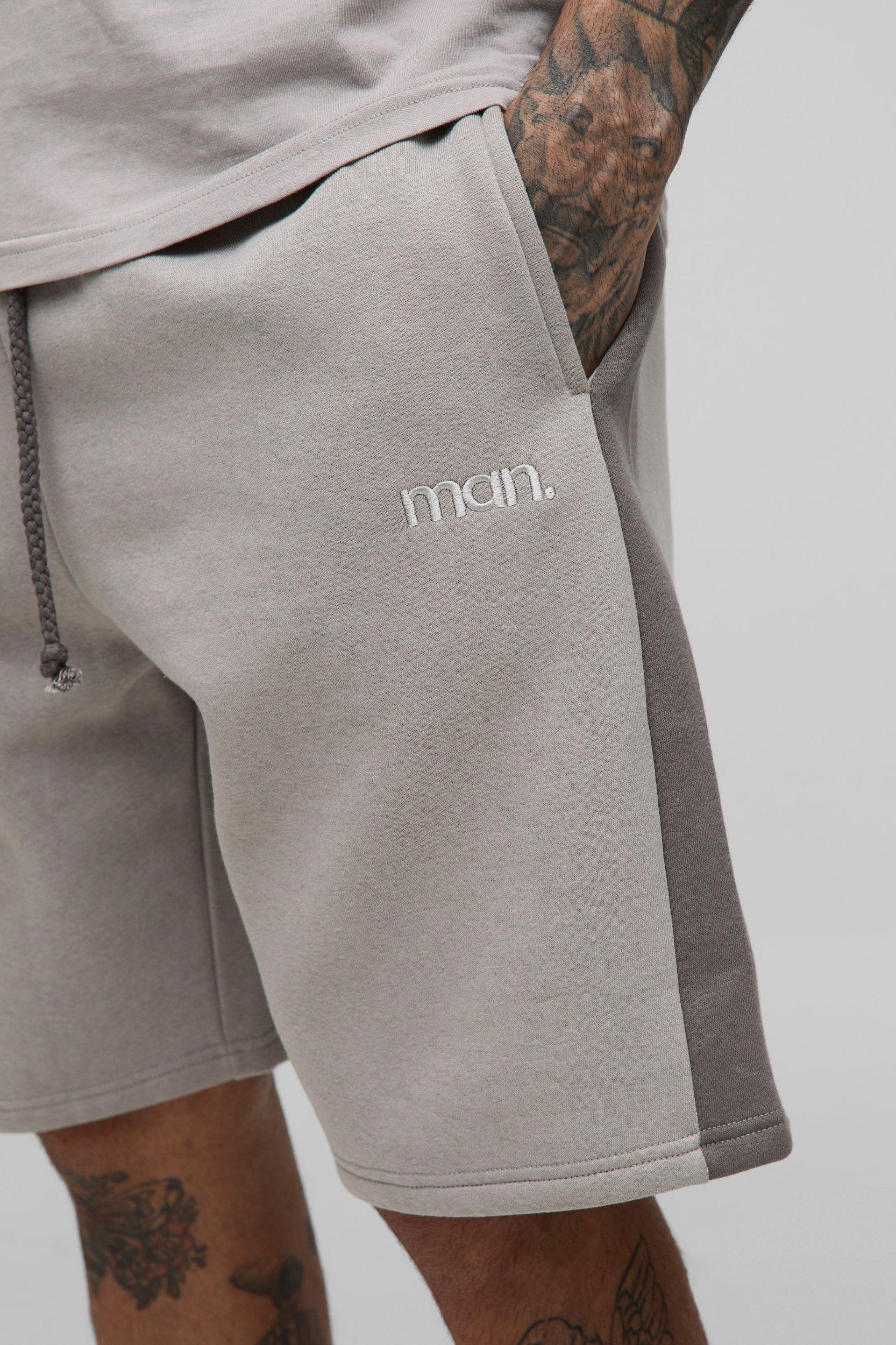 Tall Relaxed Fit Man Panel Detail Shorts | boohooMAN USA Product Image