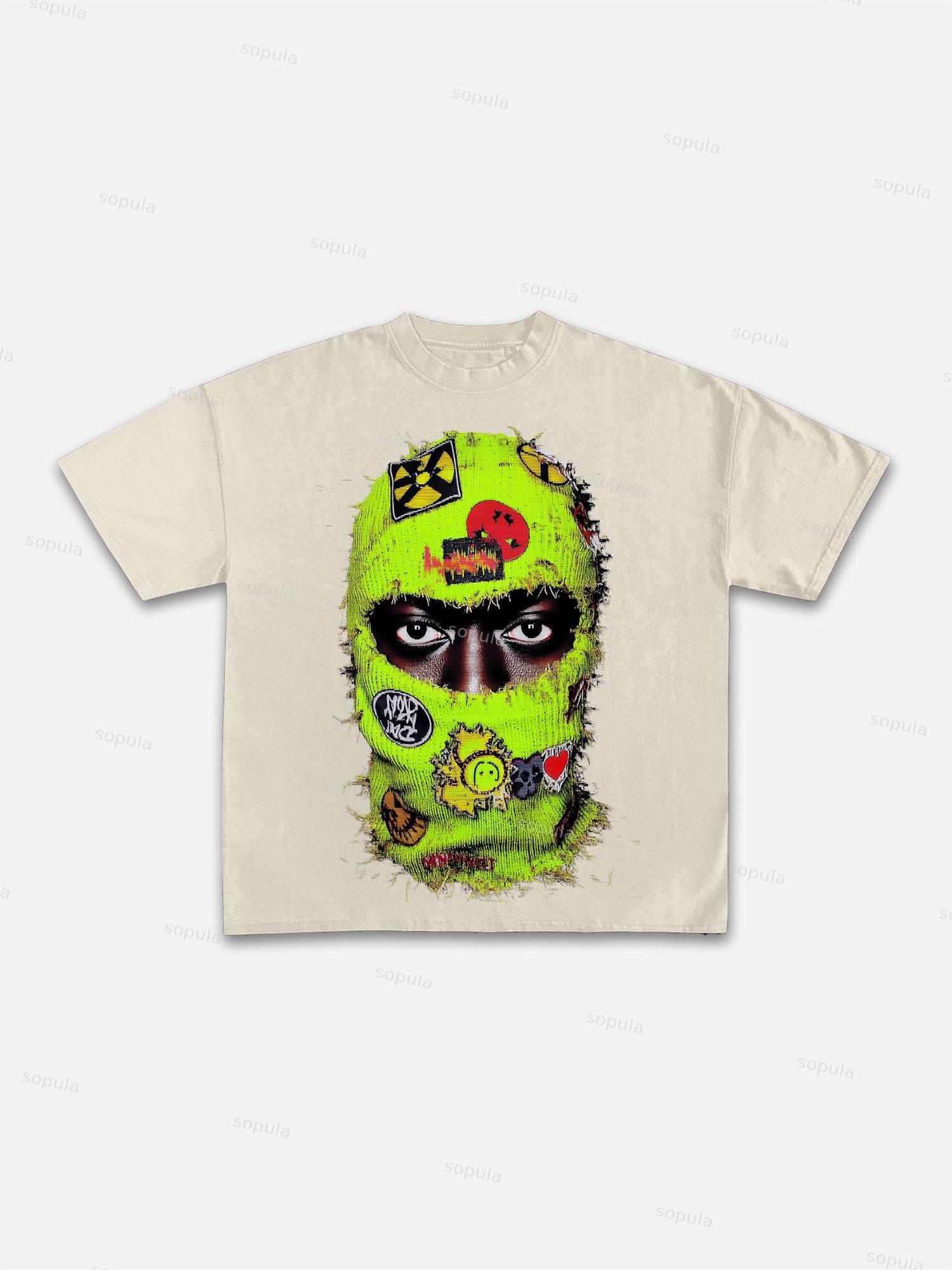 Sopula Street Balaclava Graphic Print Cotton T-shirt Product Image