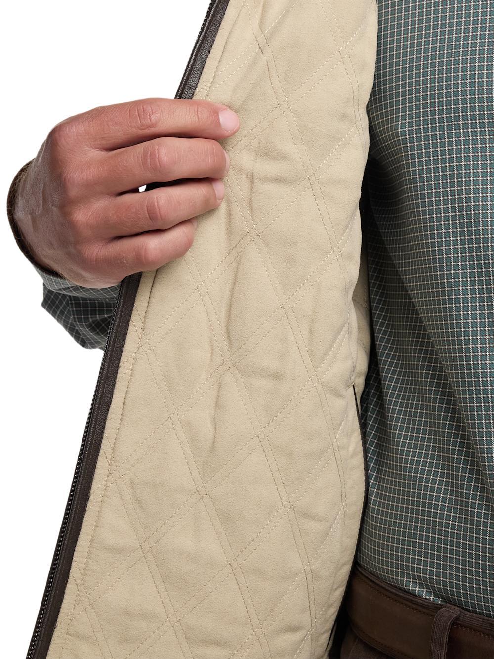 Microsuede Check Reversible Vest - Cream Product Image