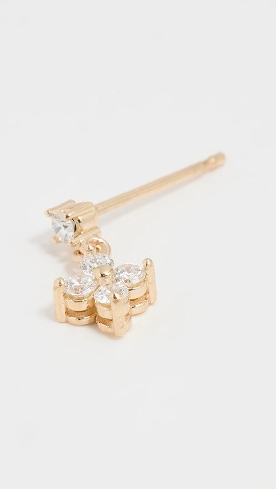 Zoe Chicco 14k Gold Prong Set Diamond Stud Single Earring with Quad Drop | Shopbop Product Image