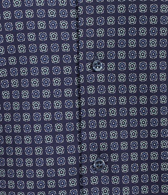 Cremieux Blue Label Interlock Coat Front Long Sleeve Geometric Print Knit Shirt Product Image