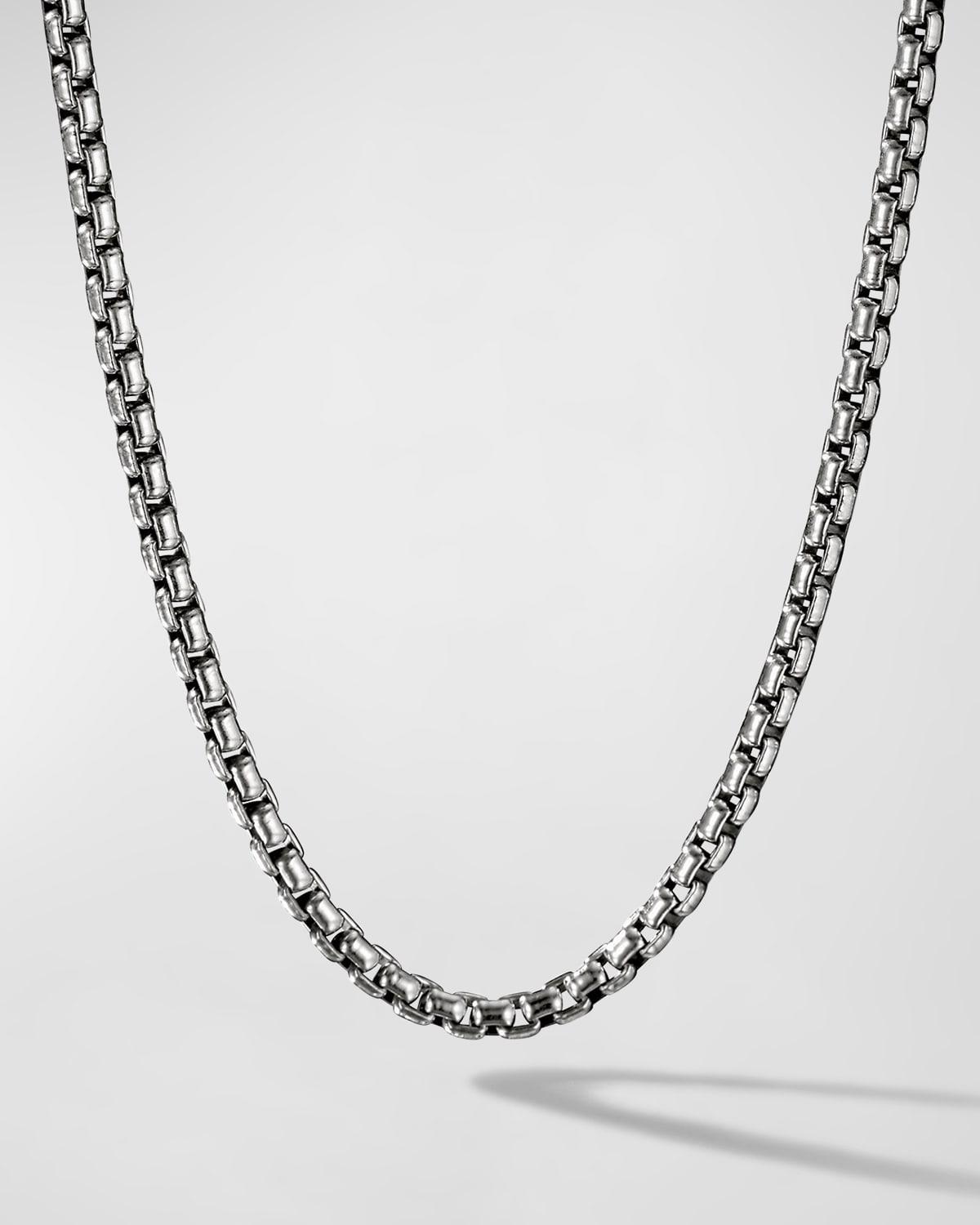 Mens Box Chain Necklace in Silver, 3.6mm, 24L Product Image