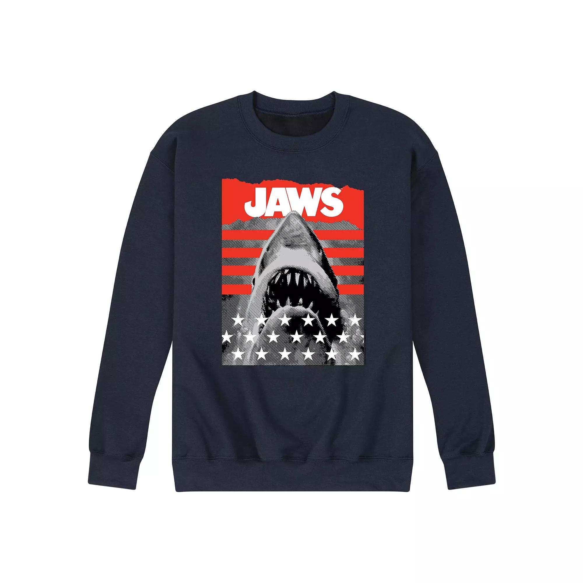 Men's Jaws Stripes And Stars Fleece Sweatshirt,  Product Image