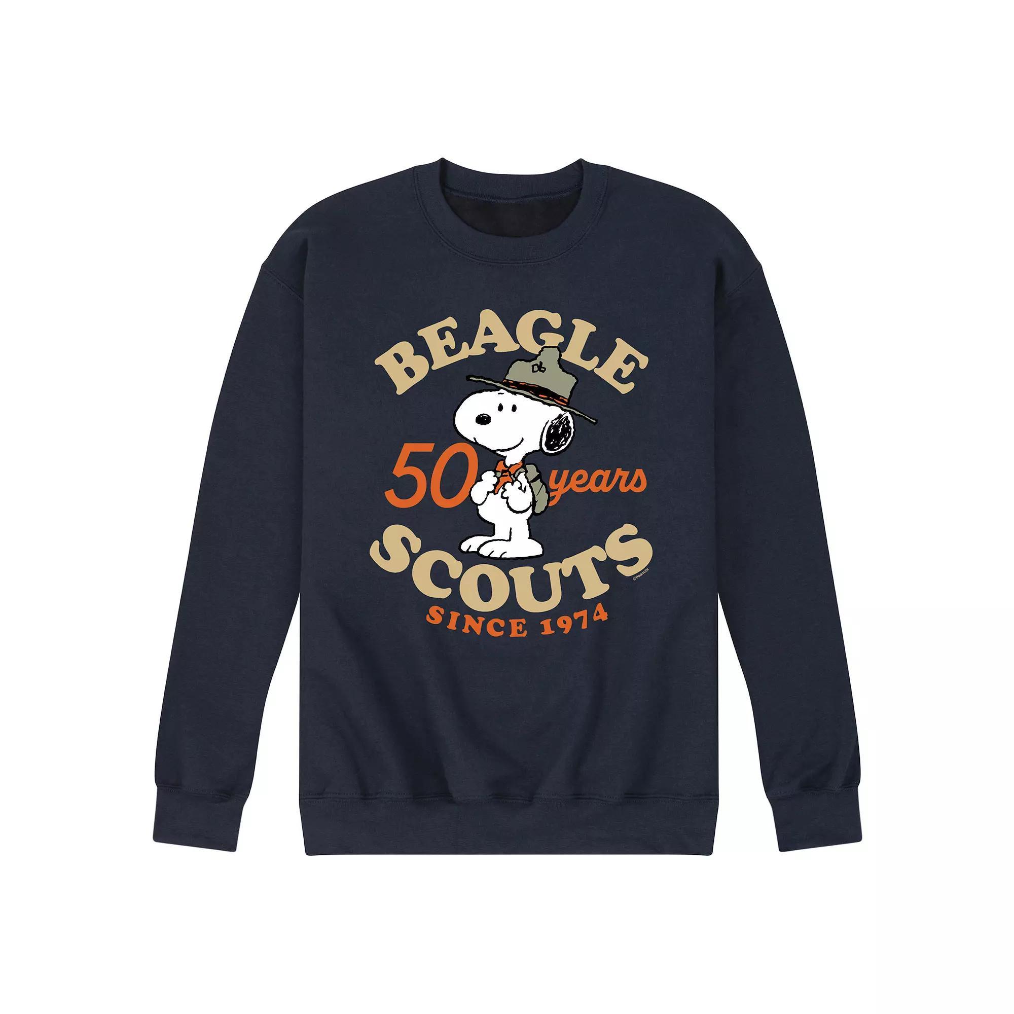 Men's Peanuts Beagle Scout 50 Year Badge Fleece Sweatshirt,  Product Image