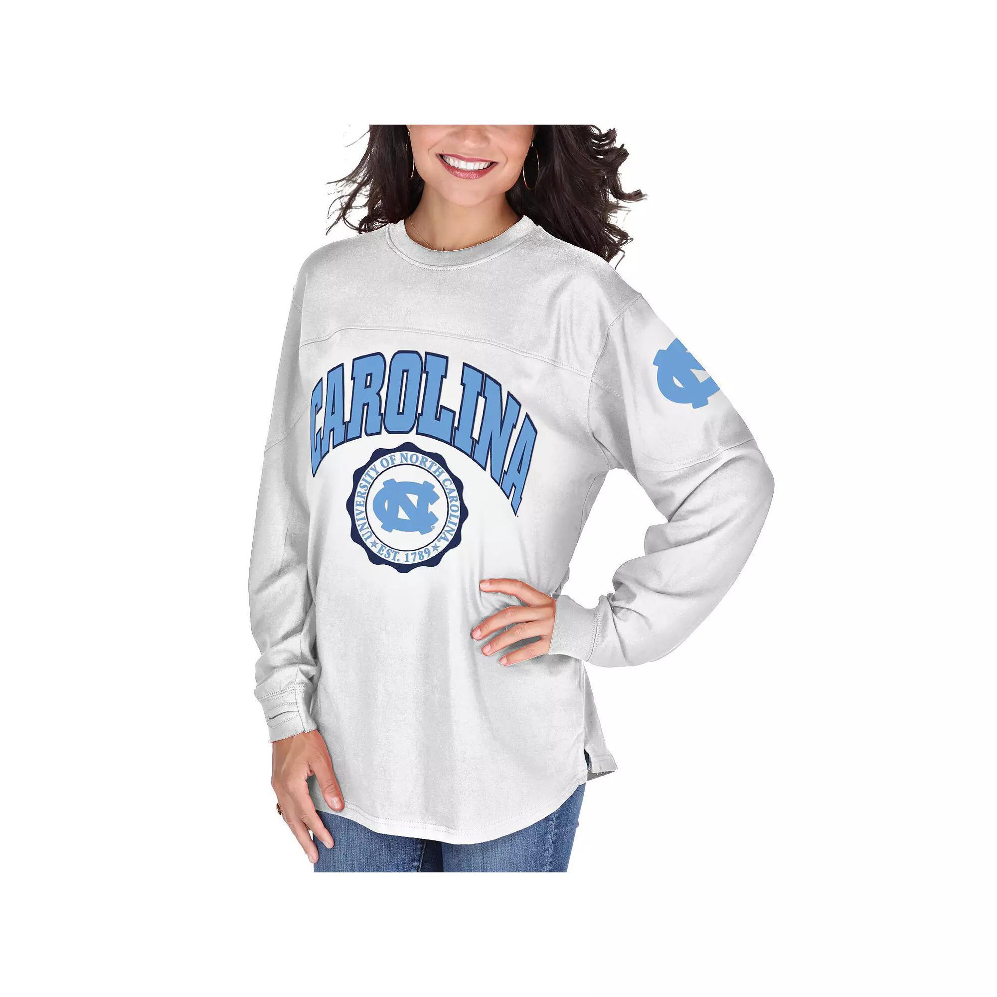 Women's White North Carolina Tar Heels Edith Long Sleeve T-Shirt, Size: Medium Product Image