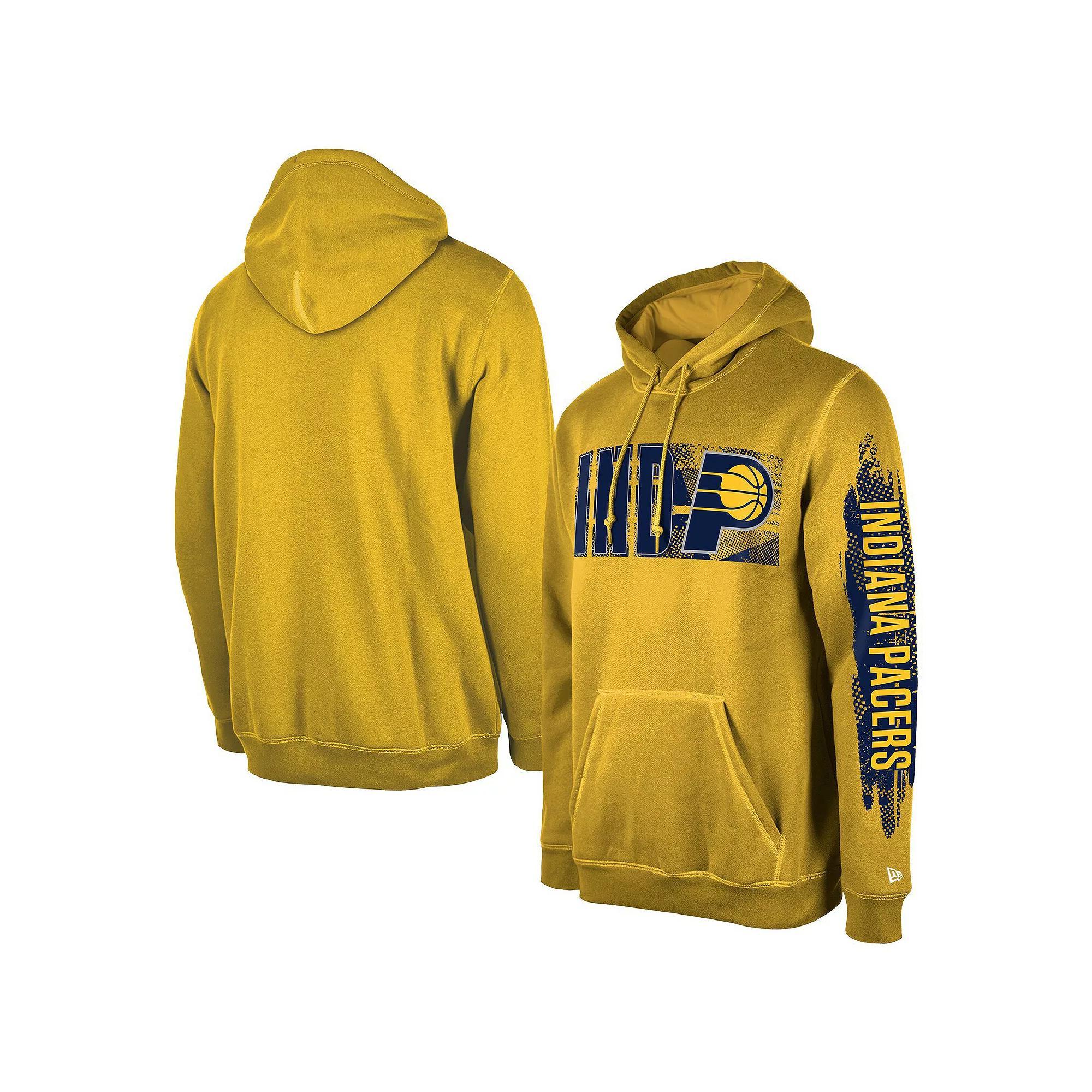 Men's New Era Indiana Pacers Gold Tip-Off Collection Pullover Hoodie, Size: Medium Product Image