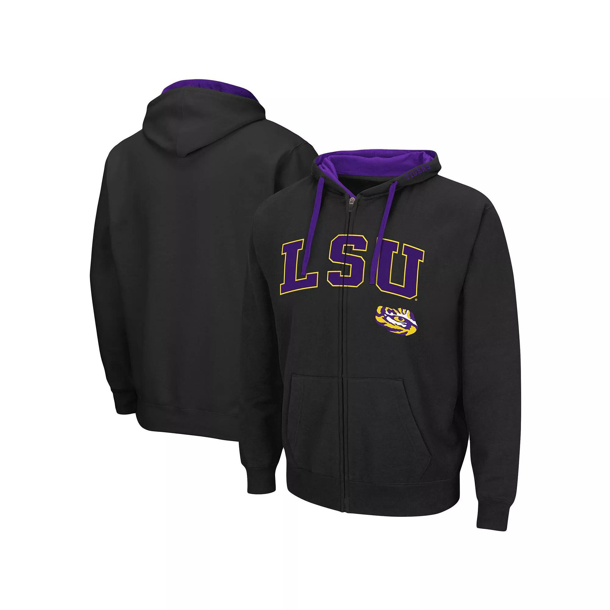 Men's Colosseum Black LSU Tigers Big & Tall Full-Zip Hoodie, Size: 5XB Product Image