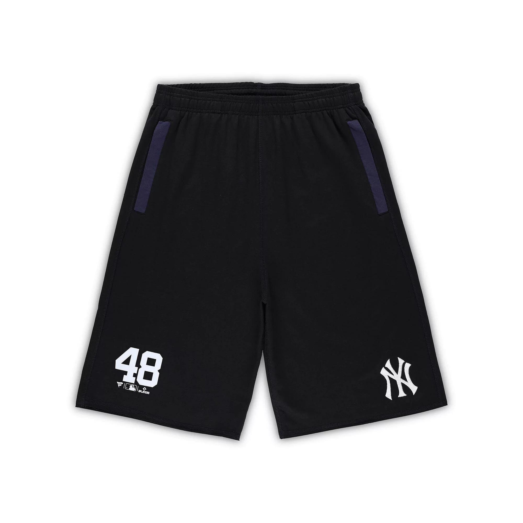 Men's Anthony Rizzo Black New York Yankees Big & Tall Stitched Double-Knit Shorts, Size: 2XLT Product Image