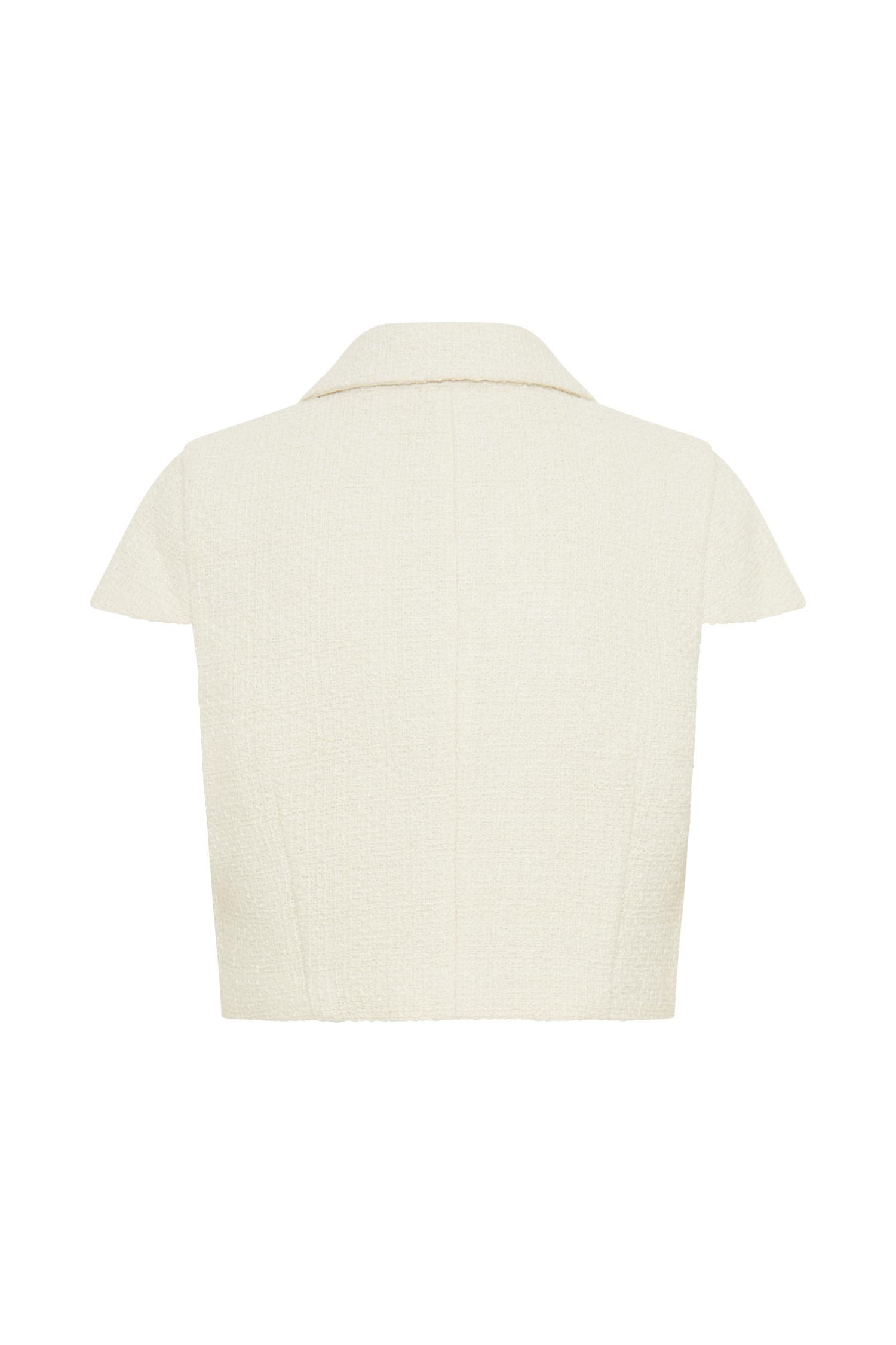 Parisa Boucle Button Up Top - Ivory Product Image
