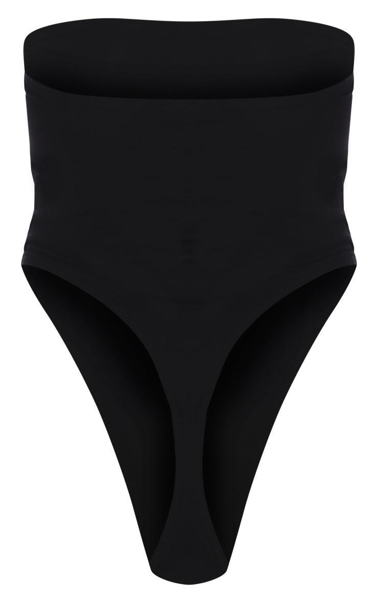 Basic Black Cotton Blend Bandeau Bodysuit Product Image