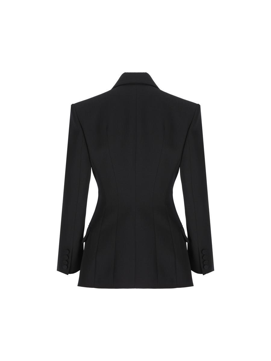 VALENTINO Double-breasted Long-sleeved Blazer In Black Product Image