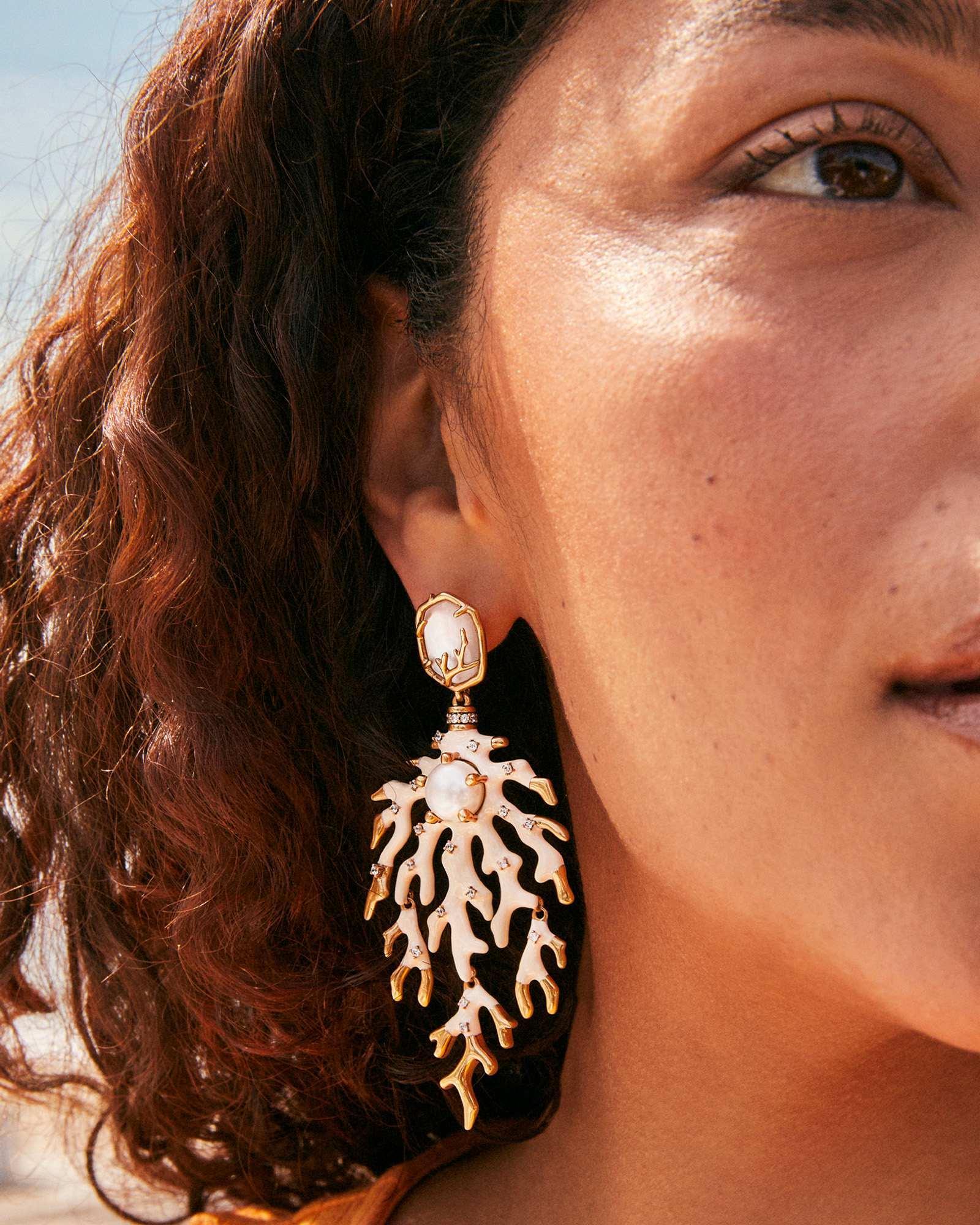 Shea Gold Statement Earrings in Blush Mix Product Image