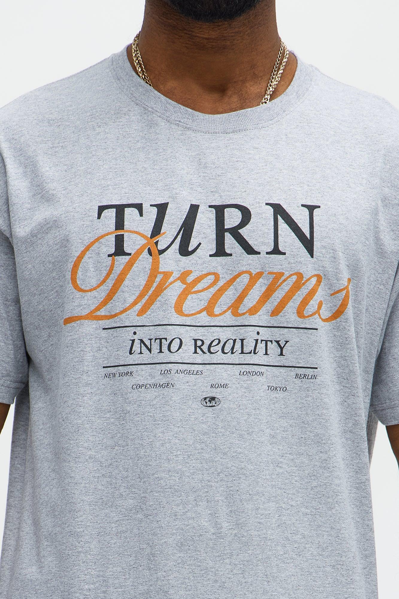 Turn Dreams Into Reality Short Sleeve Tee - Heather Grey Product Image