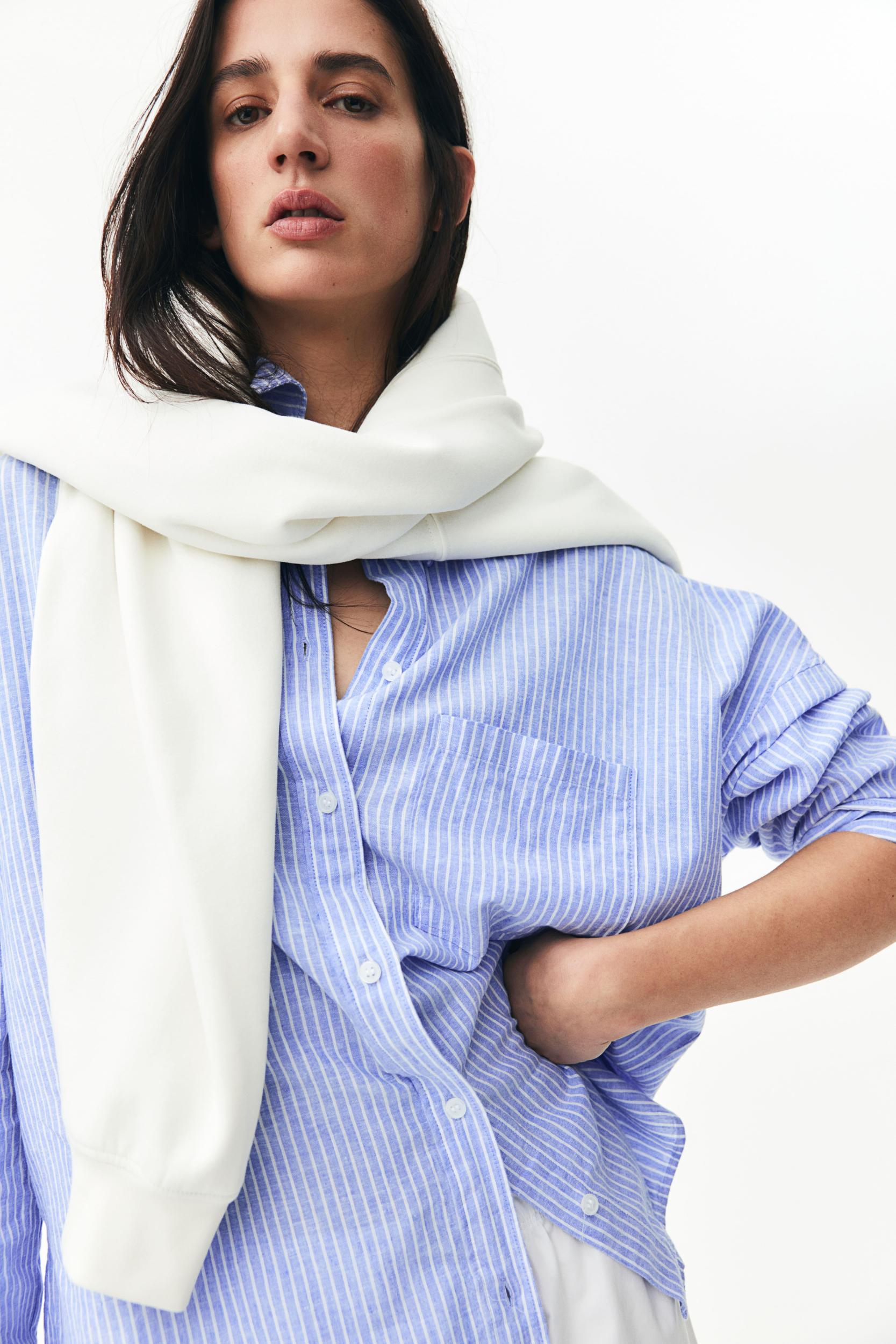 Oversized Linen-Blend Shirt Product Image