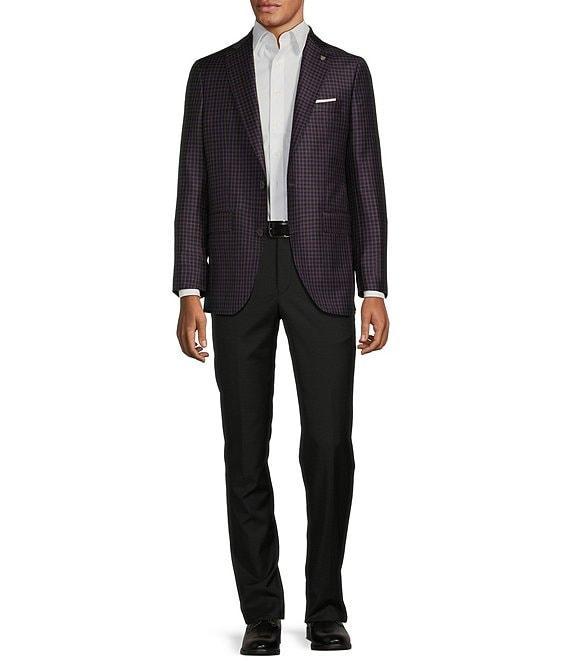 Cremieux Modern Fit Dark Plaid Pattern Wool Sport Coat Product Image