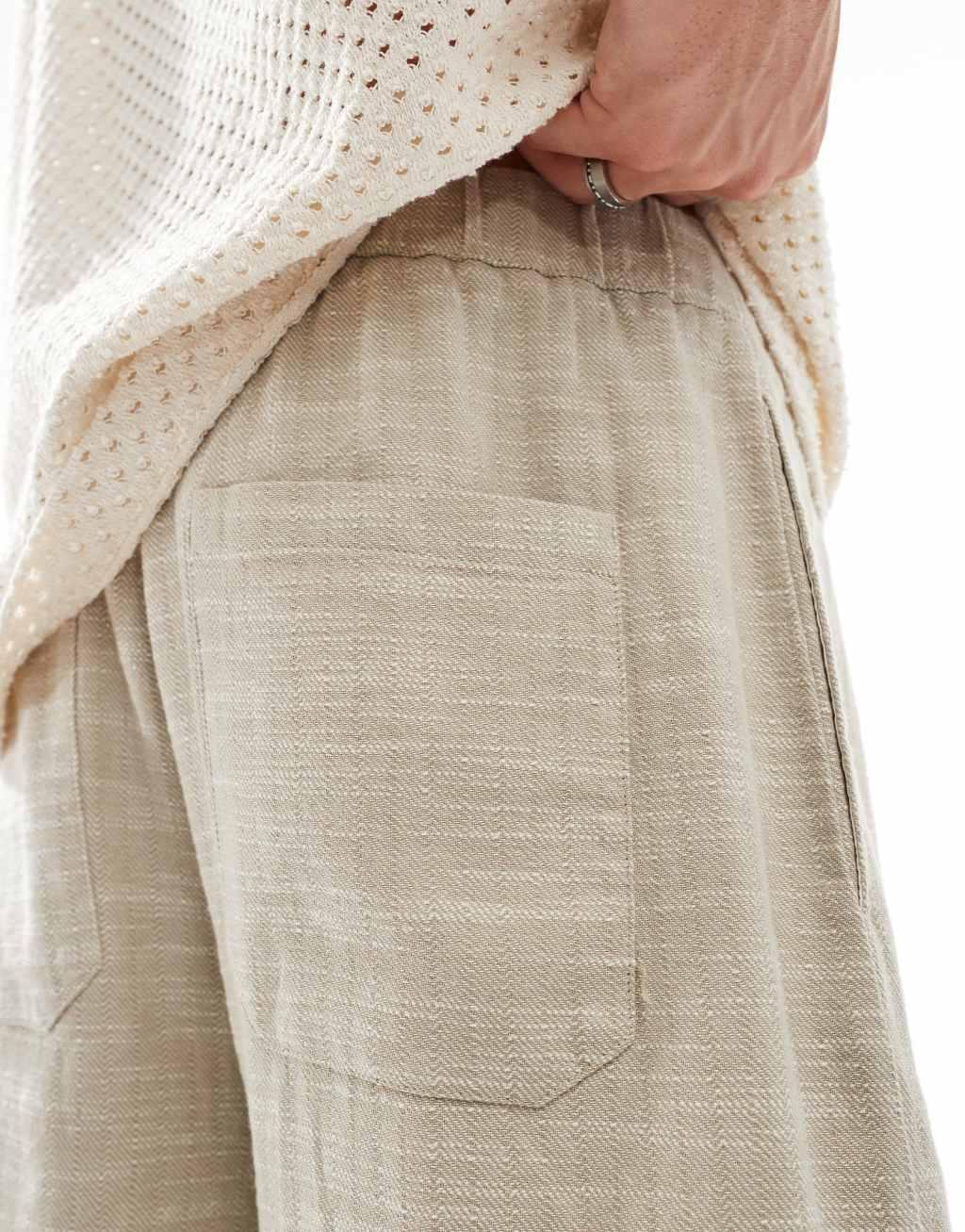 Bershka rustic shorts in sand Product Image