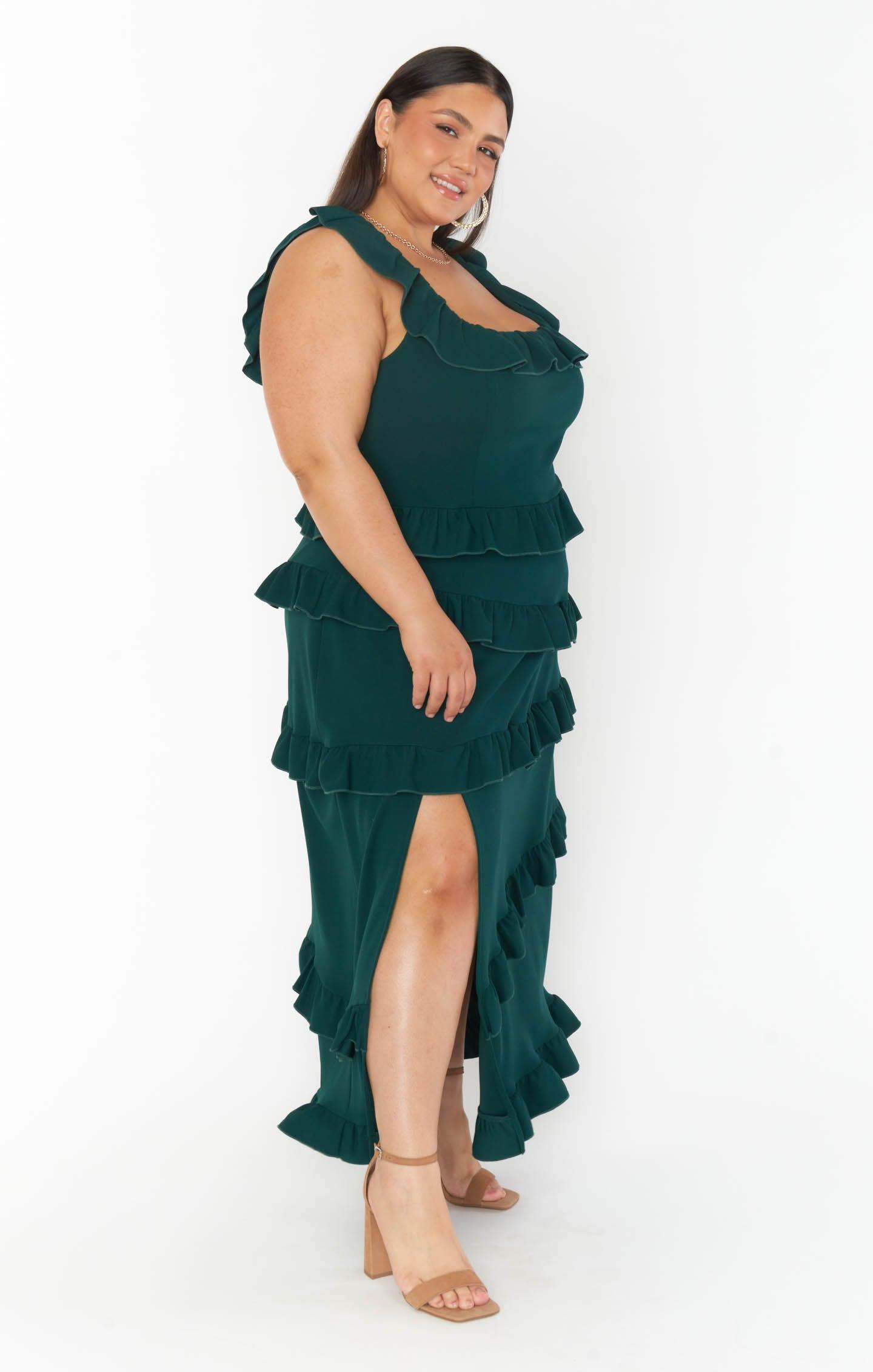 Greta Dress ~ Emerald Stretch Product Image