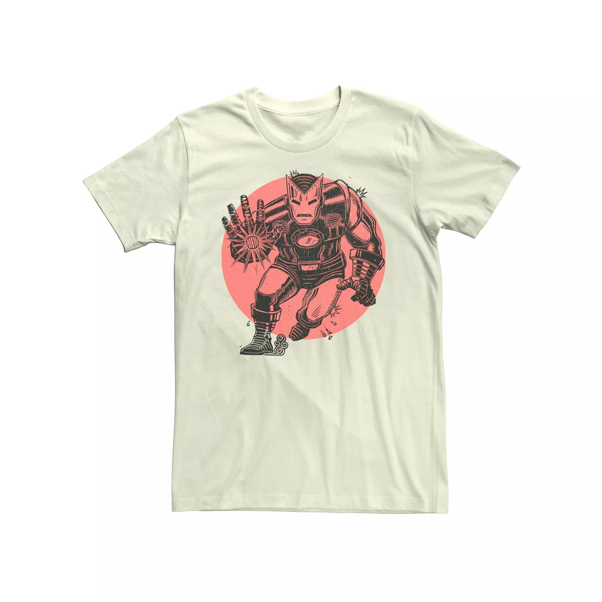 Men's Marvel Iron Man Retro Red Sun Tee,  Product Image
