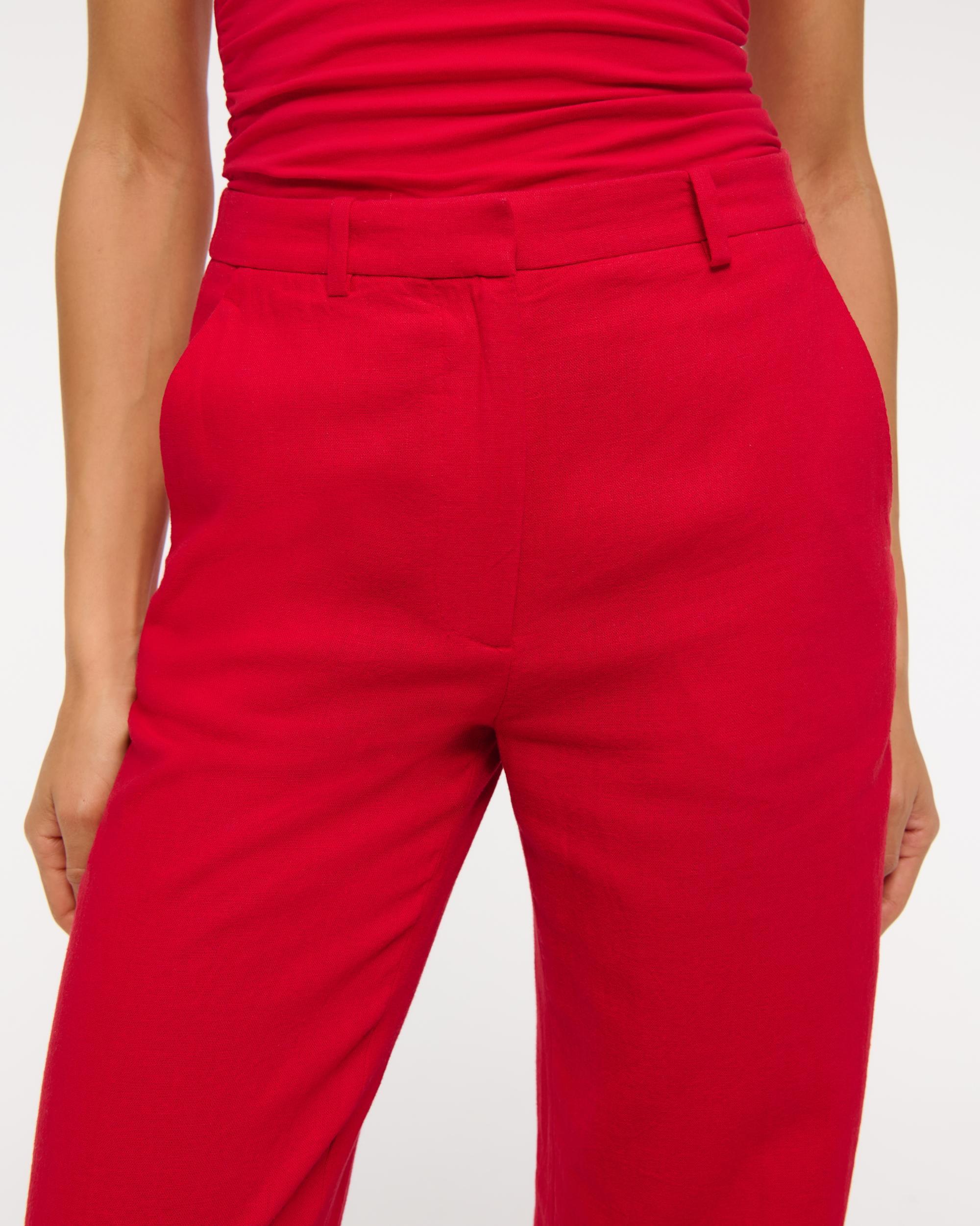 Tailored Linen-Blend Wide Leg Pant Product Image