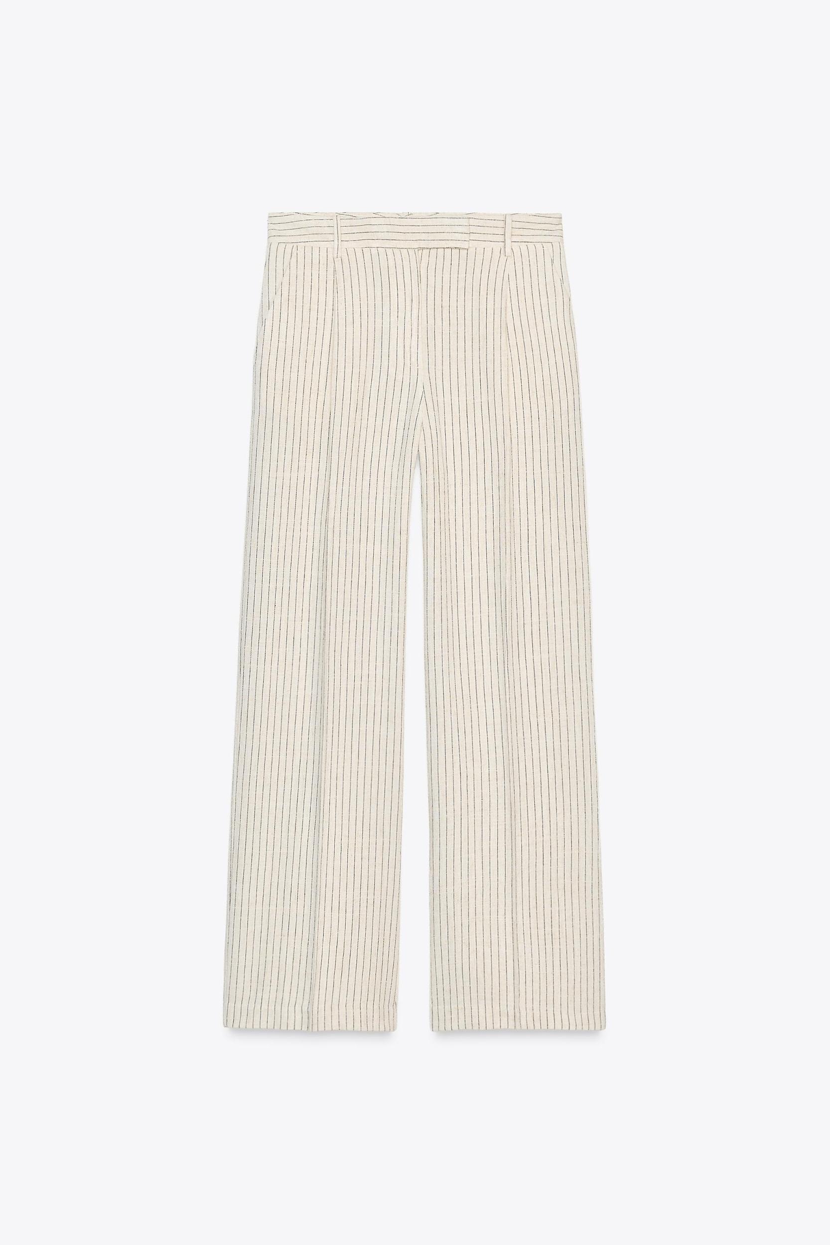 STRIPED WIDE LEG PANTS Product Image