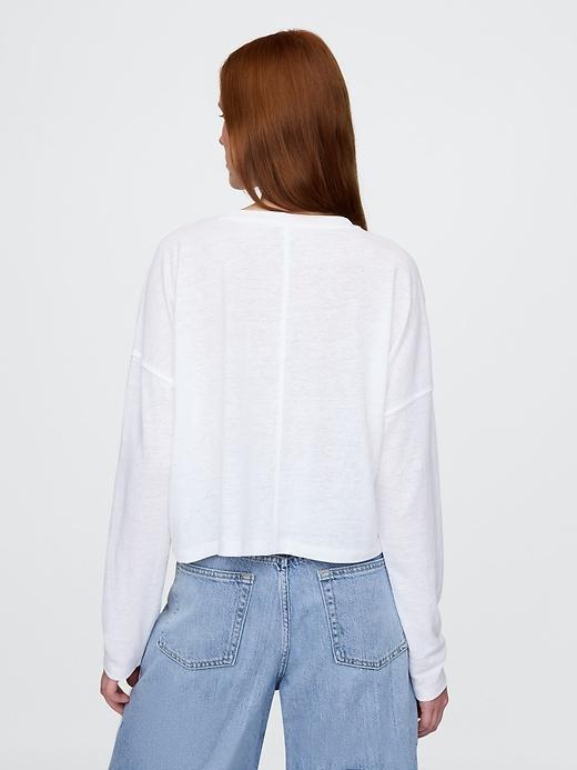 Oversized Linen-Blend Swing Top Product Image